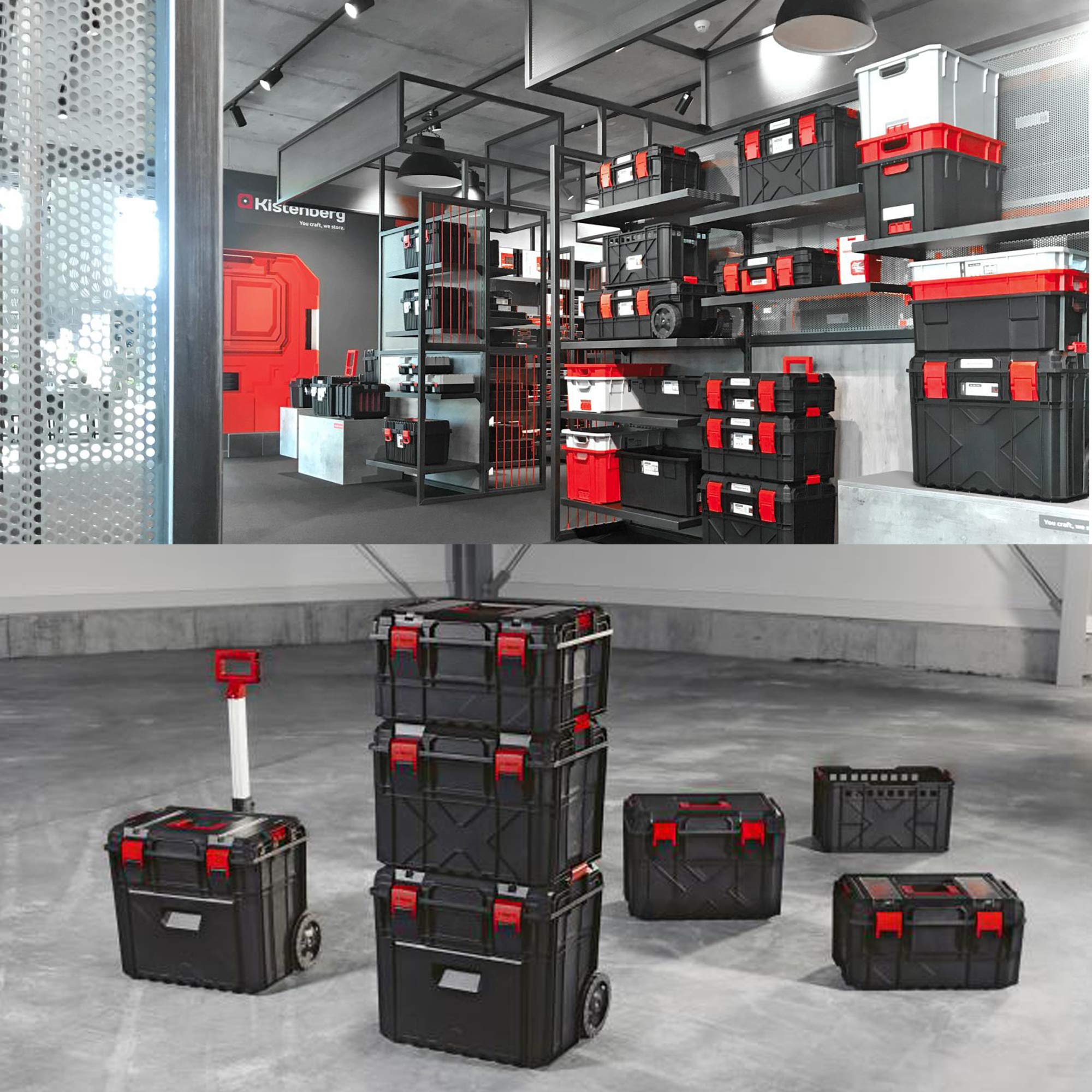 Caja de herramientas profesional con capacidad de carga hasta 50 kg, con compartimentos y separadores modulares X-Block 546 x 380 x 194 mm