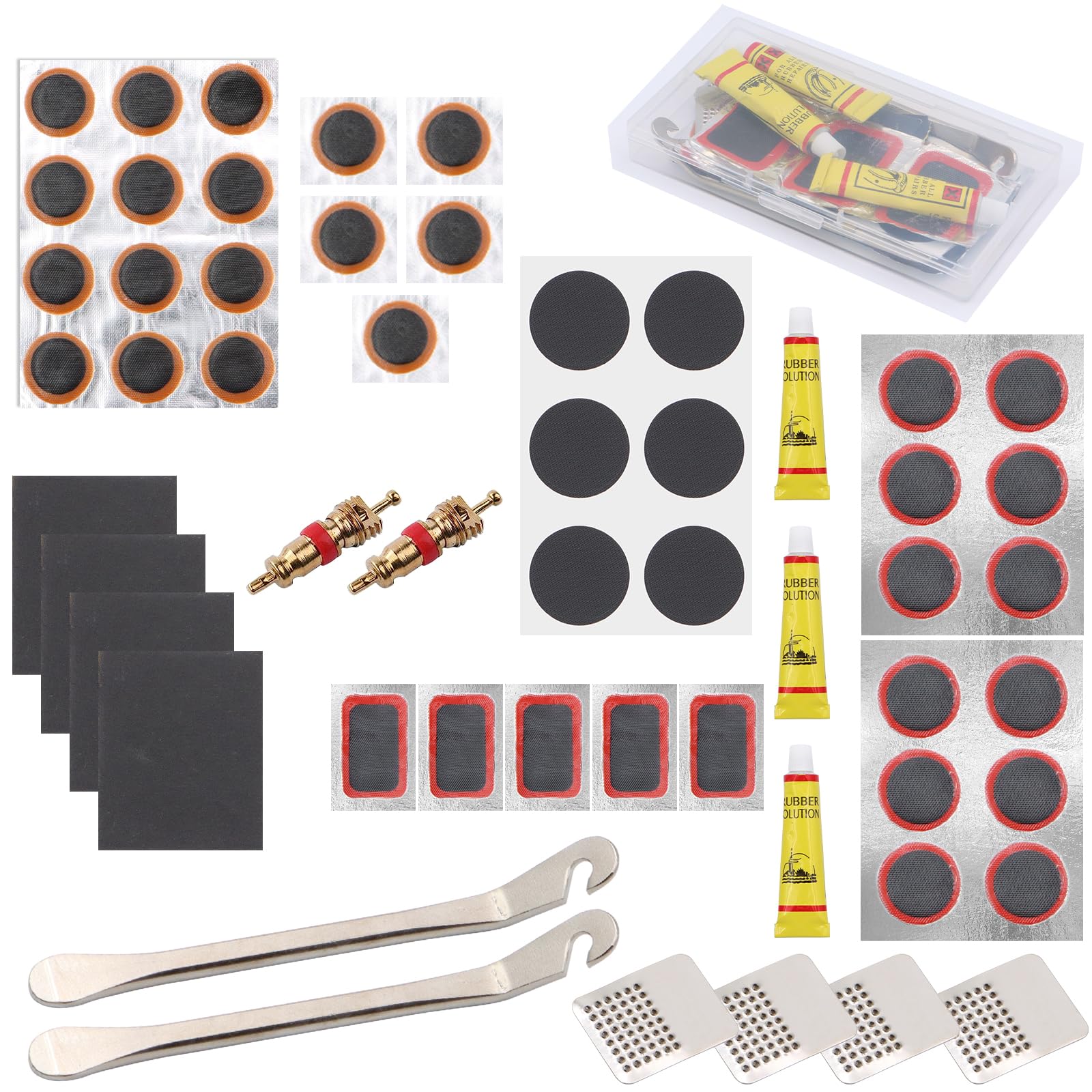 Scettar 55 Pcs Puncture Repair Kit Puncher Repair Kit Bicycle