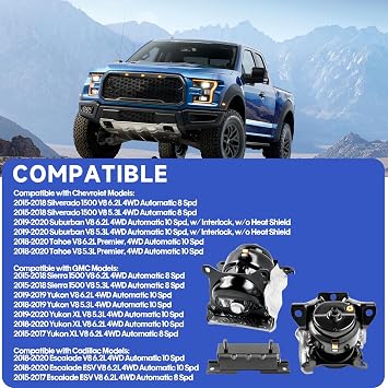 3PCS Engine Motor Mount &Trans Mount for 2014-2018 Sliverado Sierra 1500 V8, 2015-2020 Escalade Tahoe 4WD, 2015-2020 Yukon, Replace OE 84175582 84175583 A2638