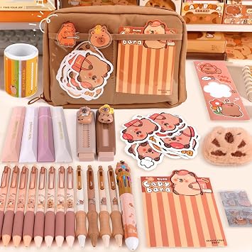 Capybara Stationery Set, Cute Capybara Pencil Case