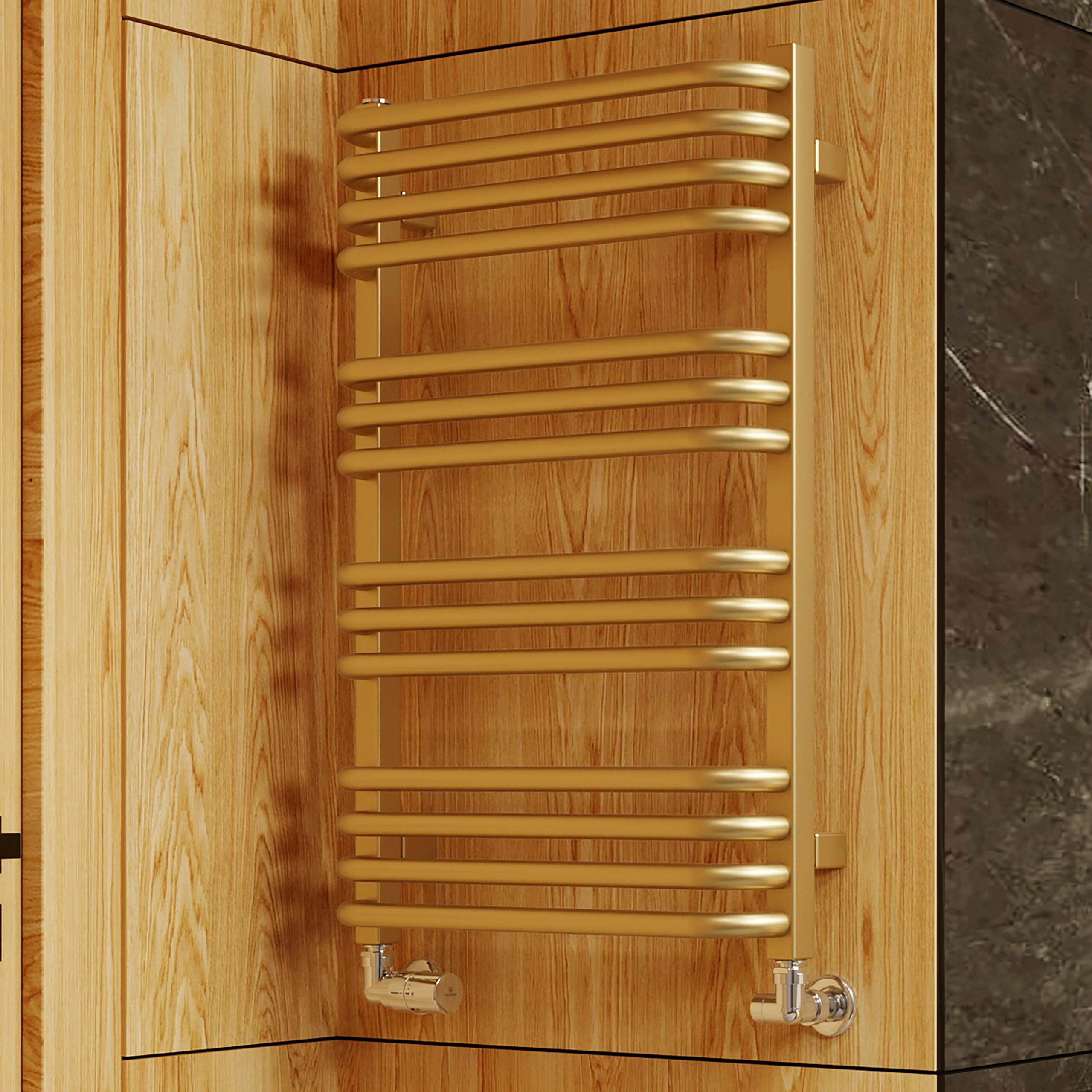 Alex Brass Heated Towel Rail