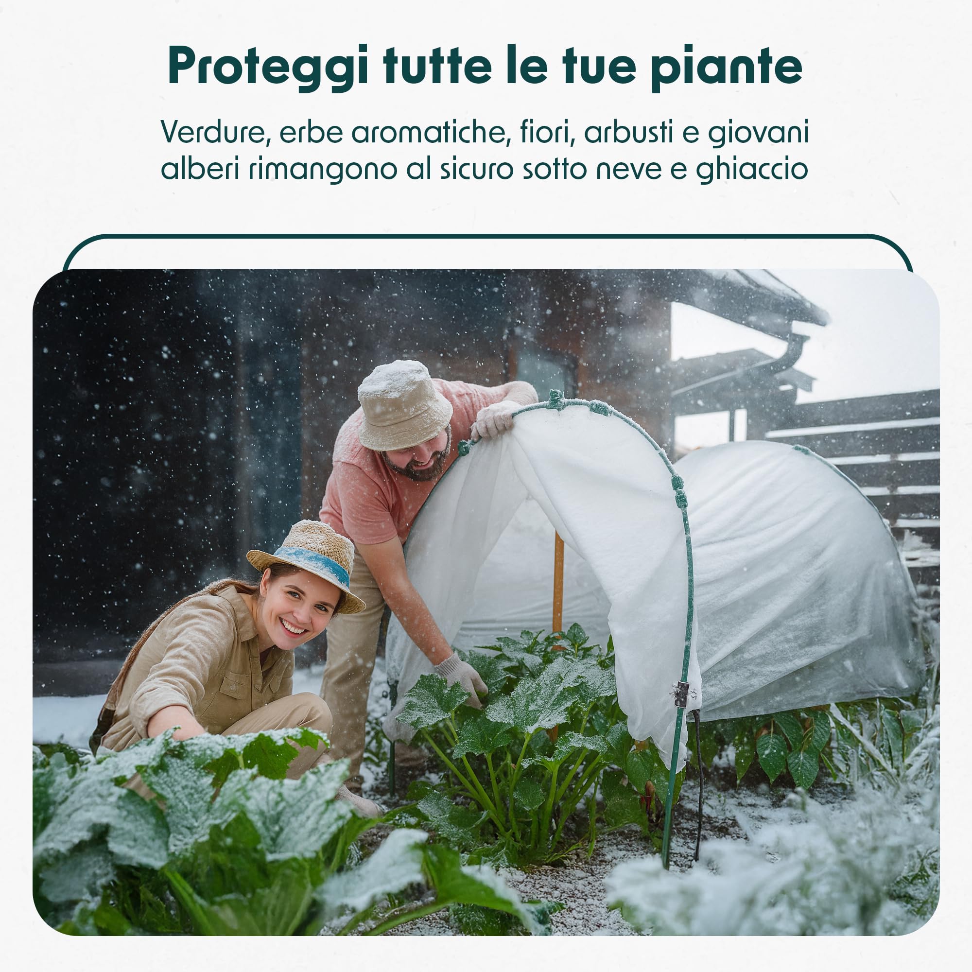 GardenFlora Tessuto non tessuto invernale 10 m x 1,6 m = 16 m², spessore 50 g/m²