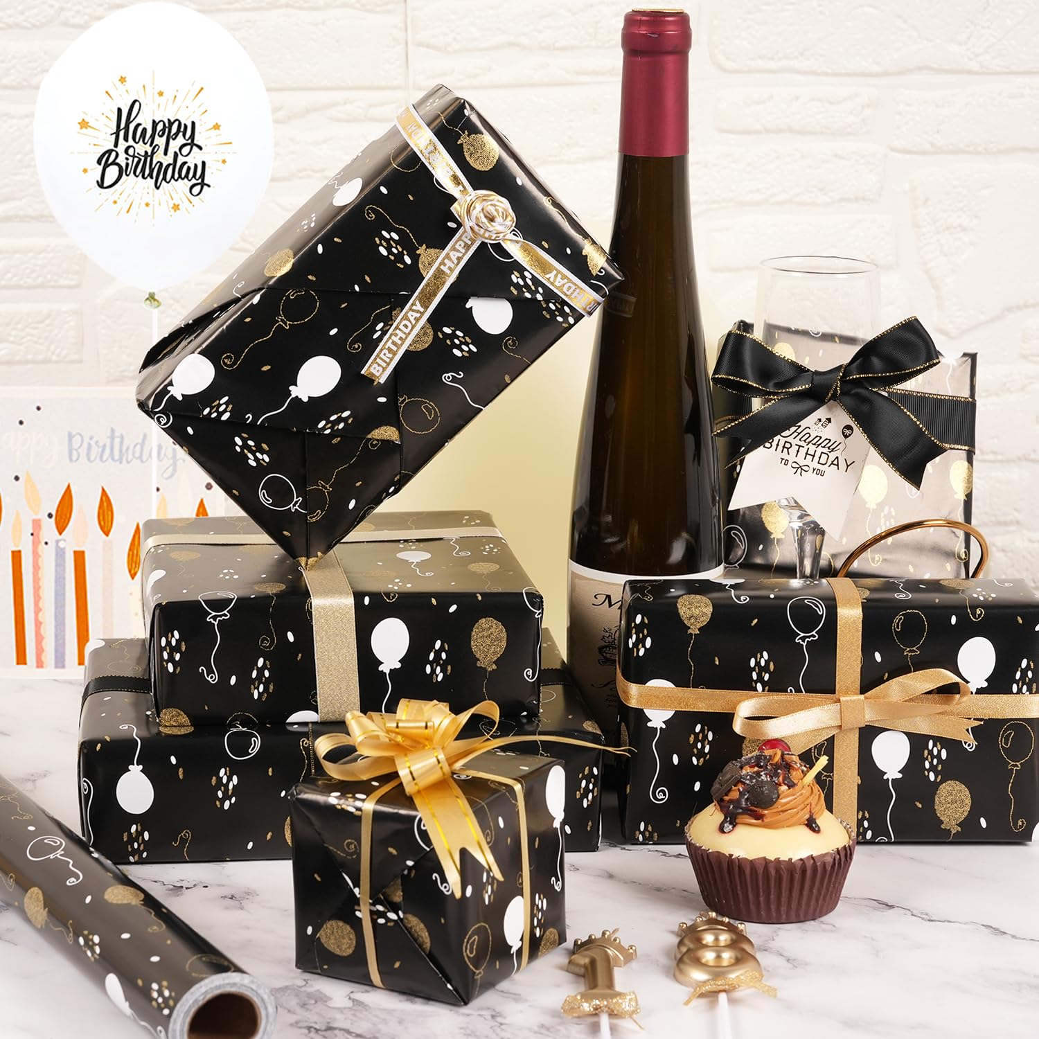 WRAPAHOLIC Mini Rouleau De Papier Cadeau Pour 80e