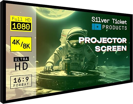 Silver Ticket STR Series 110 Projection Screen 4K/8K Fixed Frame