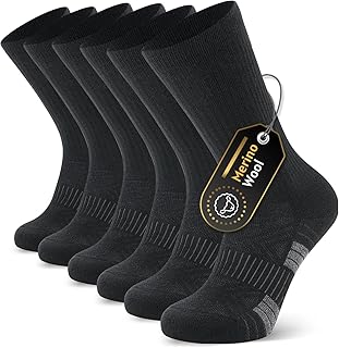 Ruixue Merino Hiking Socks Men & Women, Outdoor Socks, Trekking Socks, Merino Wool Sports Socks, Running Socks, Trainer Socks for Men, Women and Children [3 Pairs]