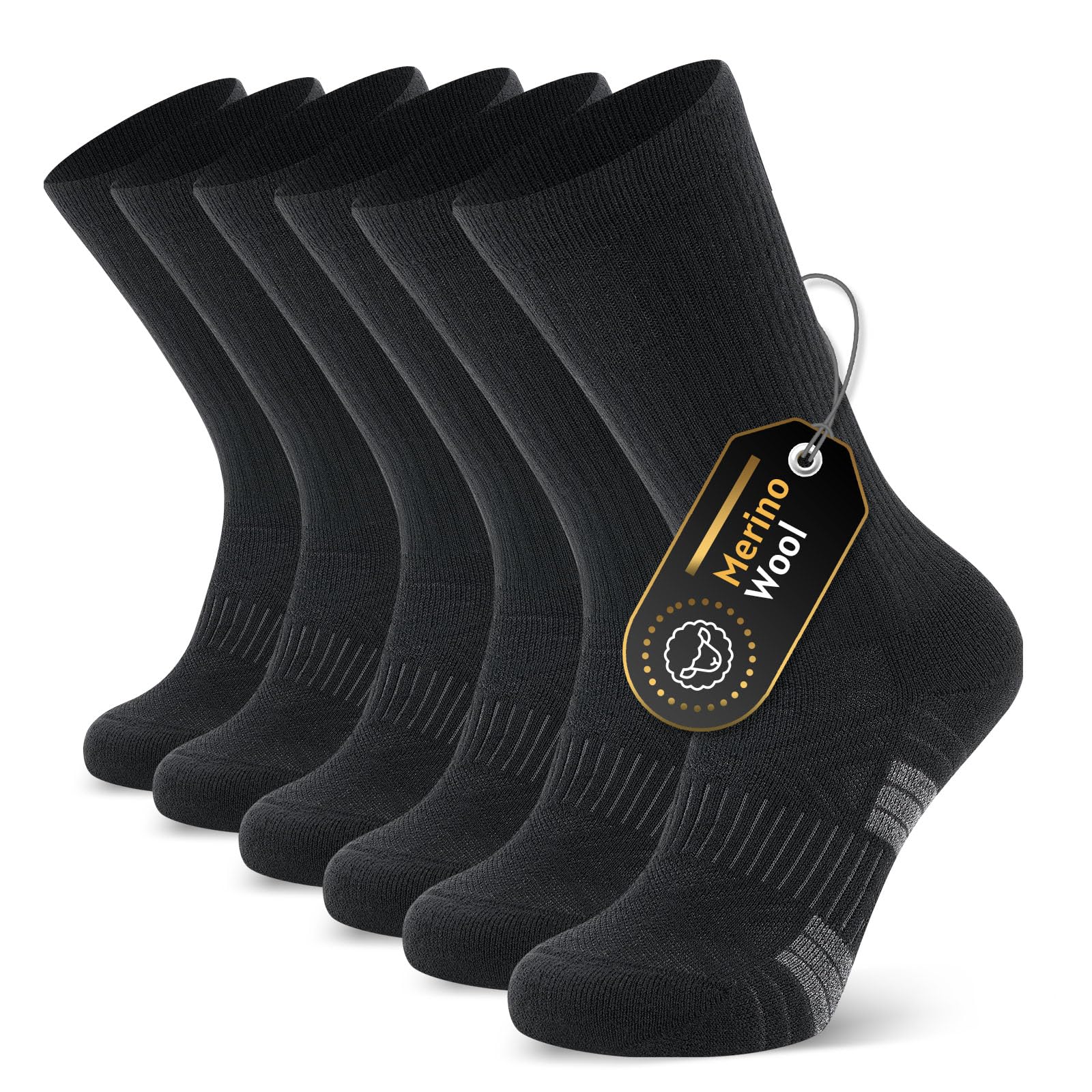 Ruixue Merino Wandersocken Herren & Damen, Outdoor Socken Trekkingsocken, Merinowolle Sportsocken Laufsocken Sneakersocken für Herren, Damen & Kinder[3 Paar]