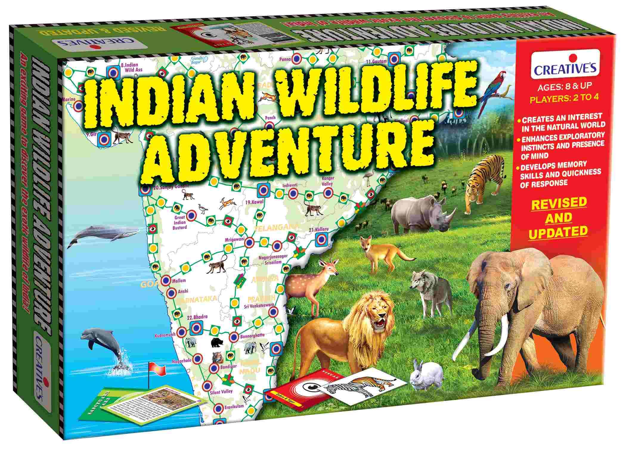 Creative's Indian Wildlife Adventure | Discover The Exotic Wildlife of India Recognizing Animals from Visual Cards | Educational Board Games | Children Development Cards Game for Kids Ages 8 & Up