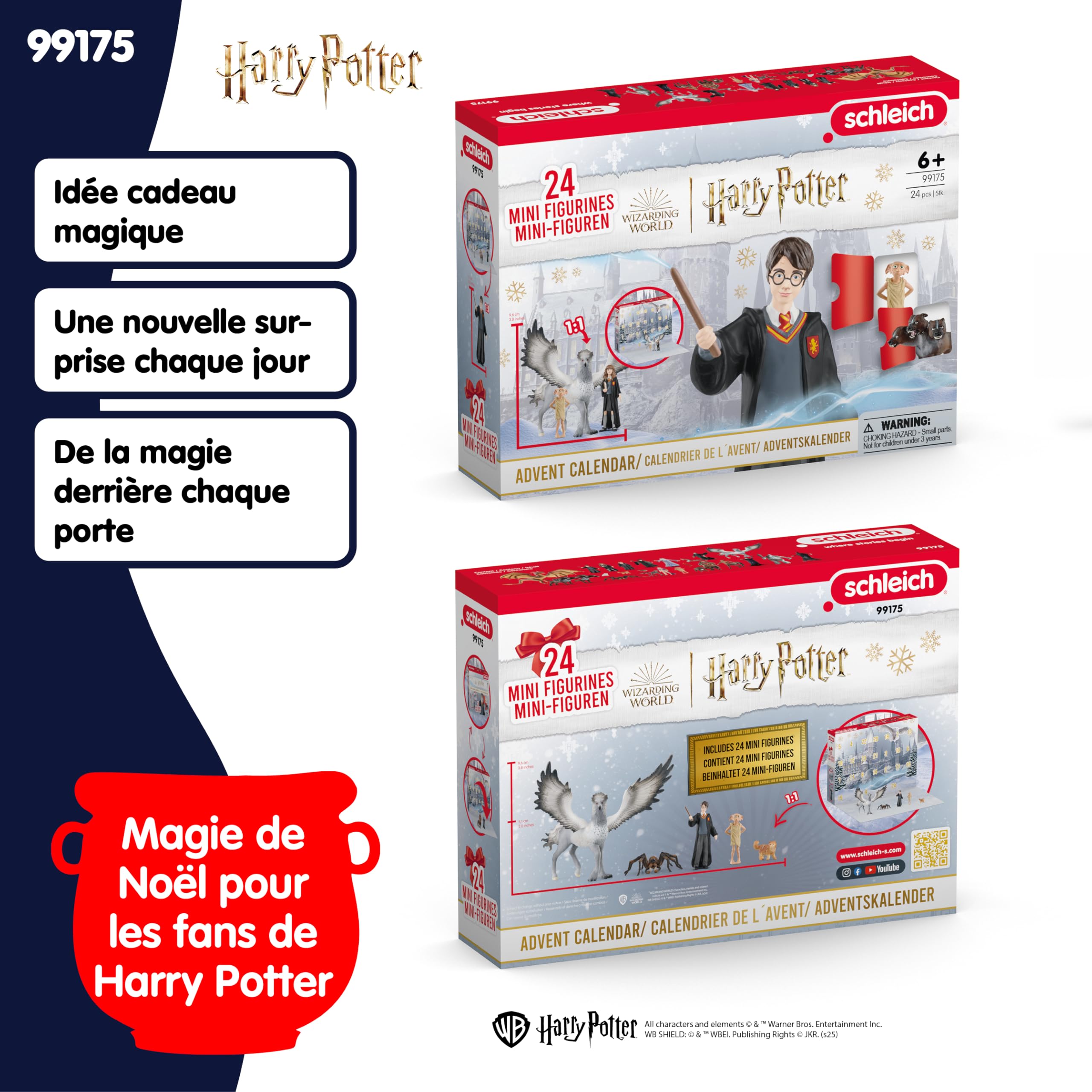 schleich HARRY POTTER calendrier de l’Avent 2025 – 99175 | figurines de collection et de jeu détaillées | idée de cadeau pour enfants dès 6 ans & collectionneurs | calendrier de Noël avec 24 figurines
