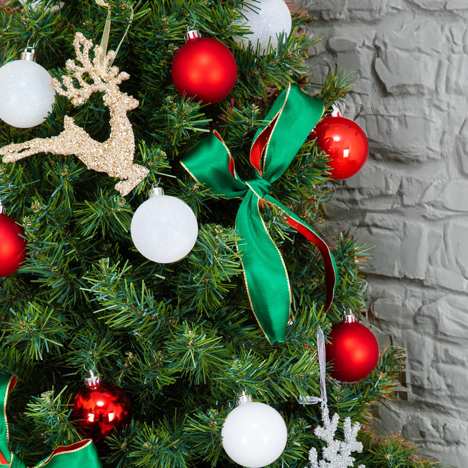 Every Day is Christmas - Juego de adornos de Navidad de 50 unidades de 2.24 pulgadas (57 mm), juego de adornos inastillables para el árbol de Navidad, bolas de Navidad, decoración