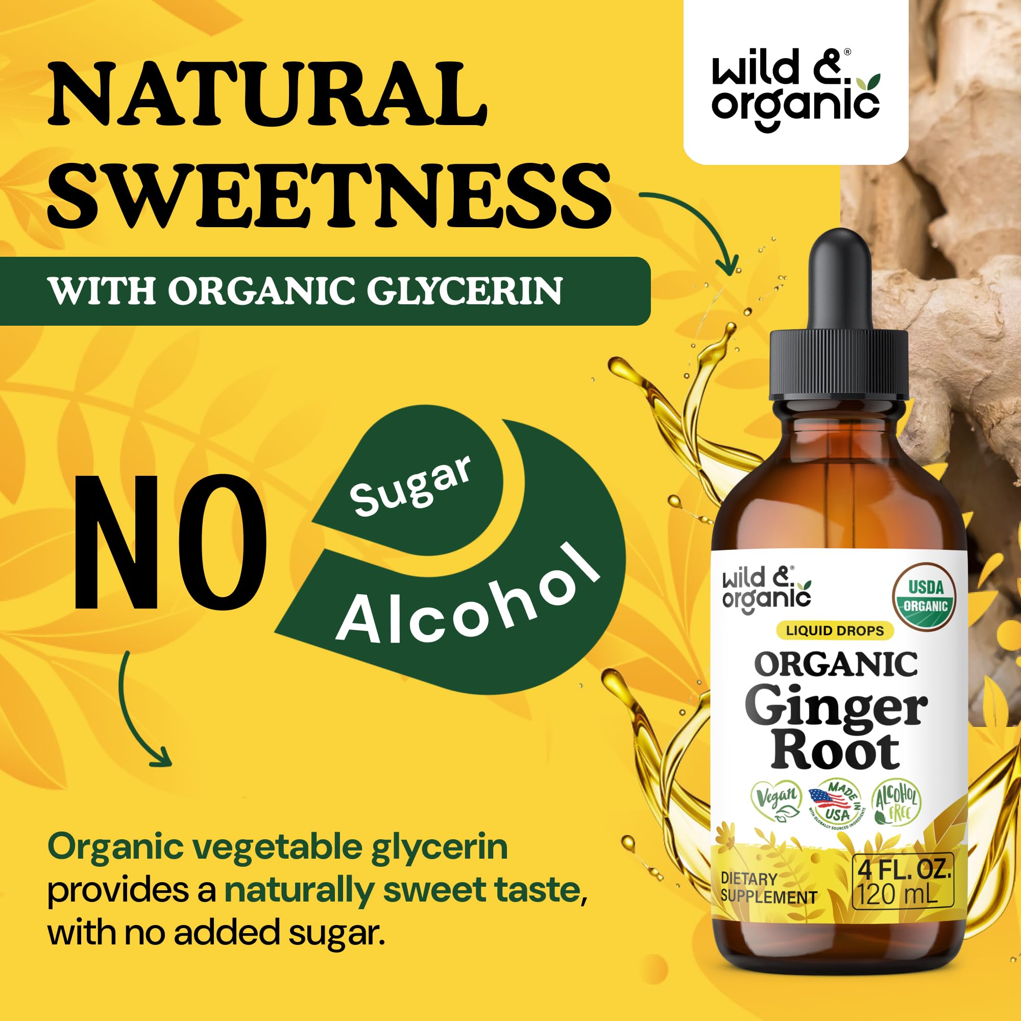USDA Organic Ginger Extract Drops - Immune and Digestive Support -4oz — Amazon image 6