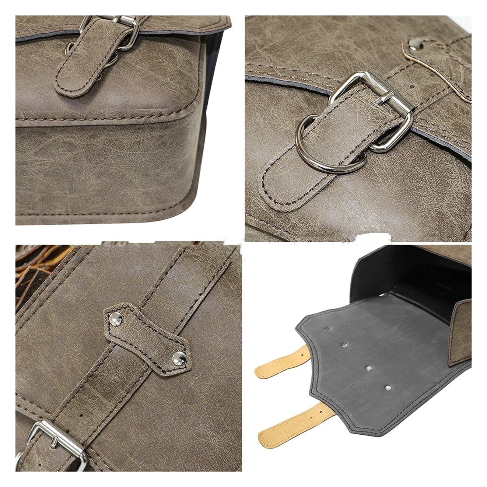 Borse Sella Per Moto Pelle PU Retrò Custodia Per Bagagli Laterali Valigia Per Serbatoio Impermeabile Borse Da Sella Per Moto(B)