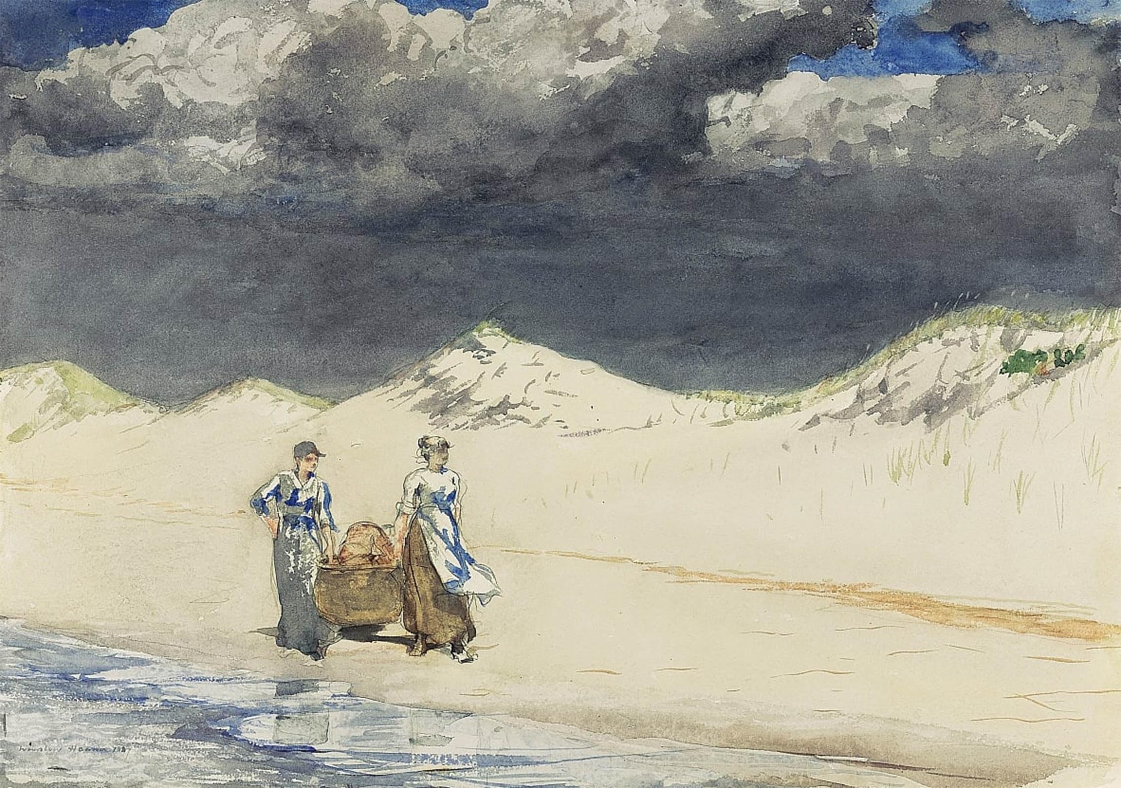 SERENDIPITP Aesthetic Poster Photo Wall Print Retro Picture Sand and Sky by Winslow Homer Modern Wall Artwork for Home Decor 60x90cm