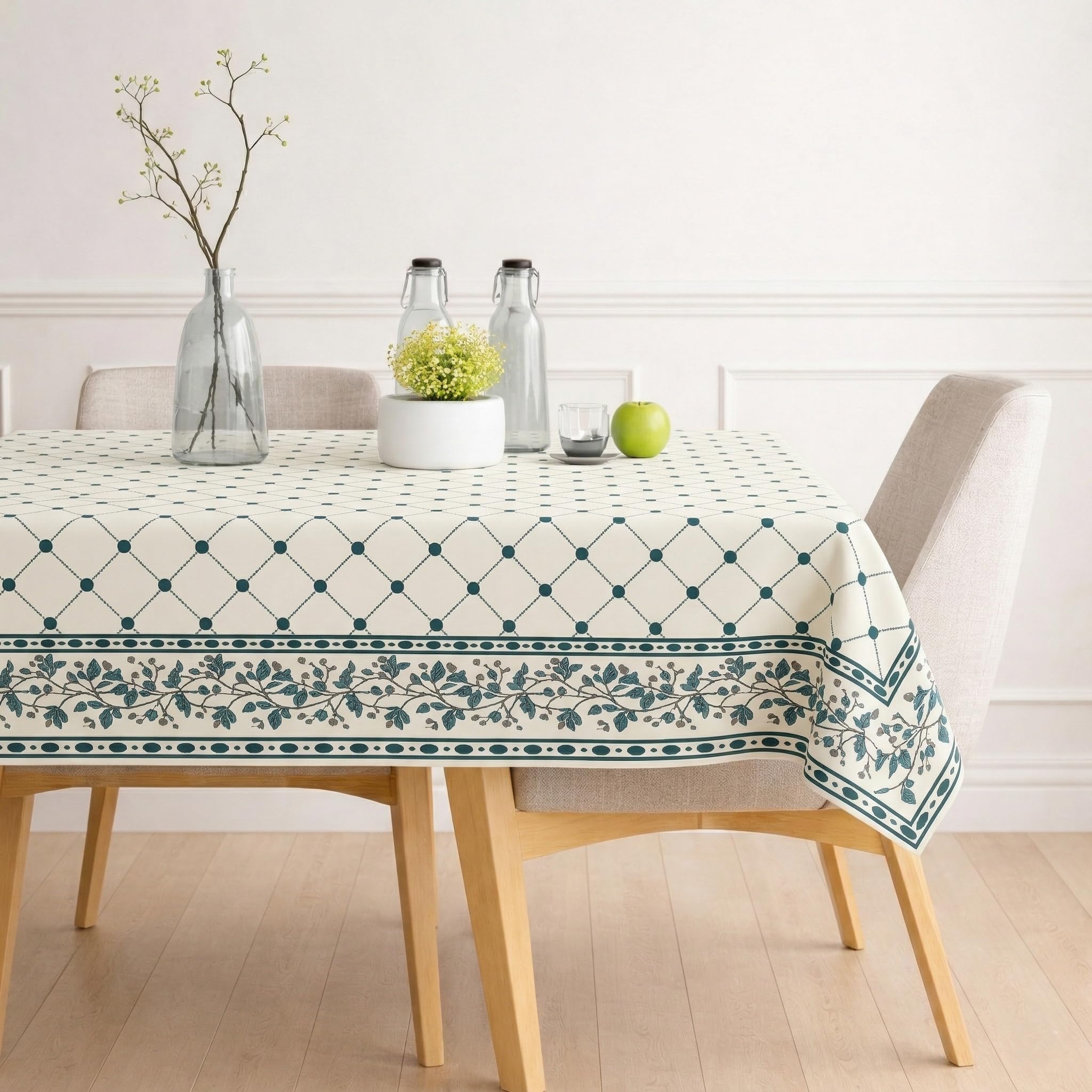 STITCHNEST 'Tavola Luxe Series' Dining Table Cover 54x78 Inches | 4 Seater - 6 Seater Rectangular Dining Table Cover | Premium Fabric, Washable & Colour Fast