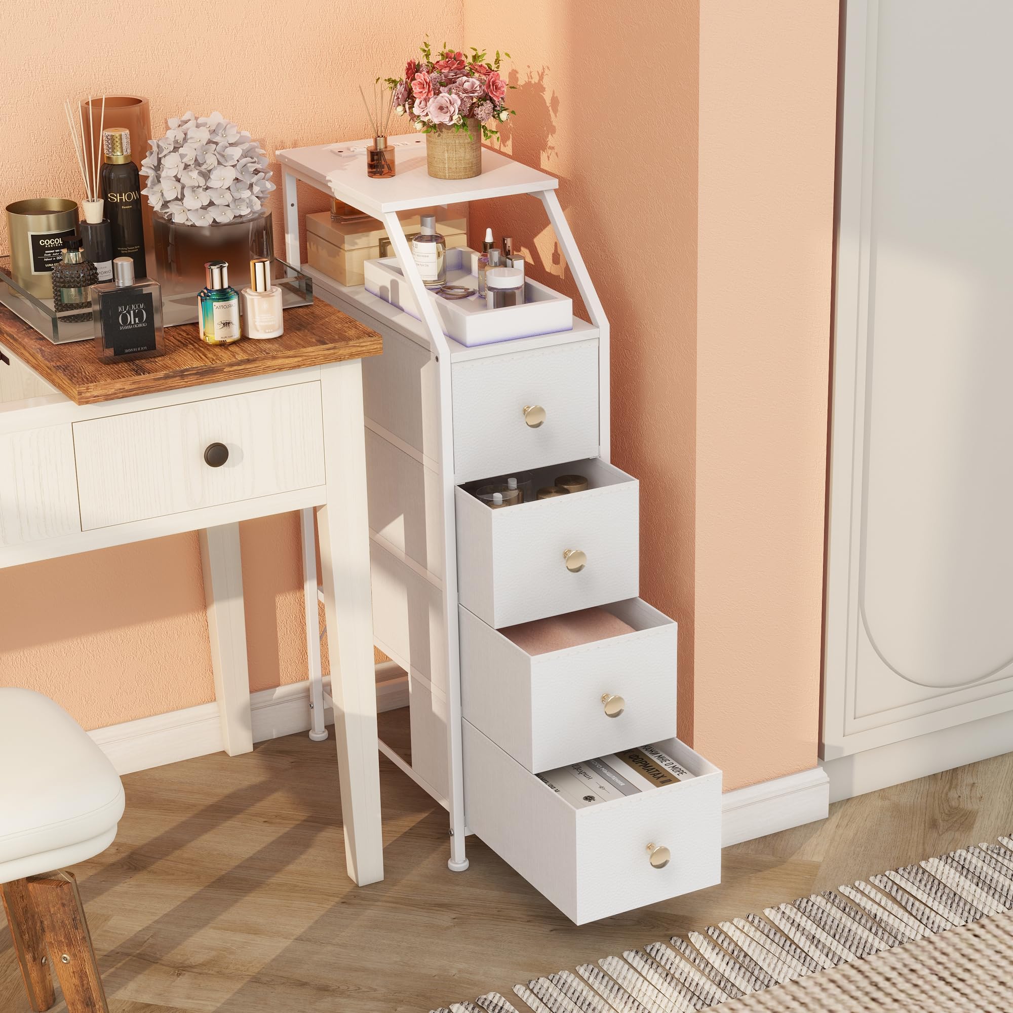Amazon.com: Tohomeor Narrow Dresser Tall Skinny Storage Tower