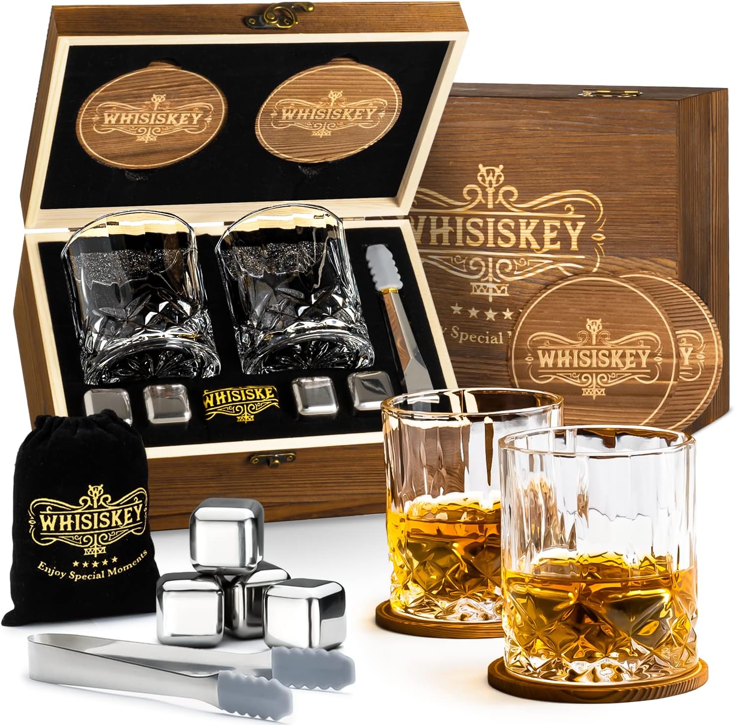 Whisiskey Whiskey Glasses Set of 2 Whisky Accessories Set Whisky