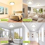 hepside Flush Mount LED Ceiling Light with Remote, Dimmable & 3000K-6500K Adjustable Ceiling Light Fixtures, Timer & Night Light, 13 Inch Ceiling Lighting for Bedroom Kitchen Bathroom, Brushed Nickel