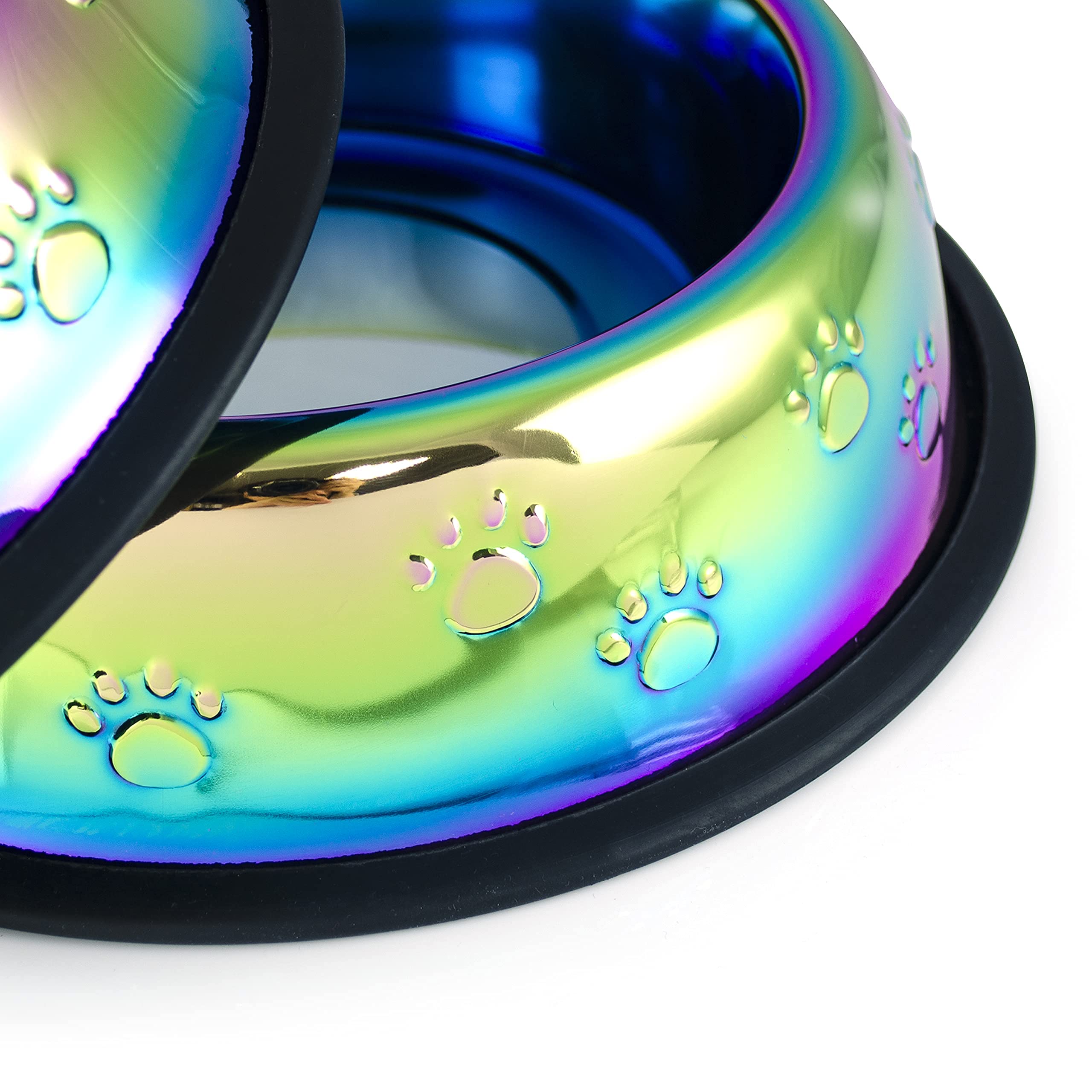 The Magical Kitchen Collection Iridescent Rainbow Pet Bowl Set