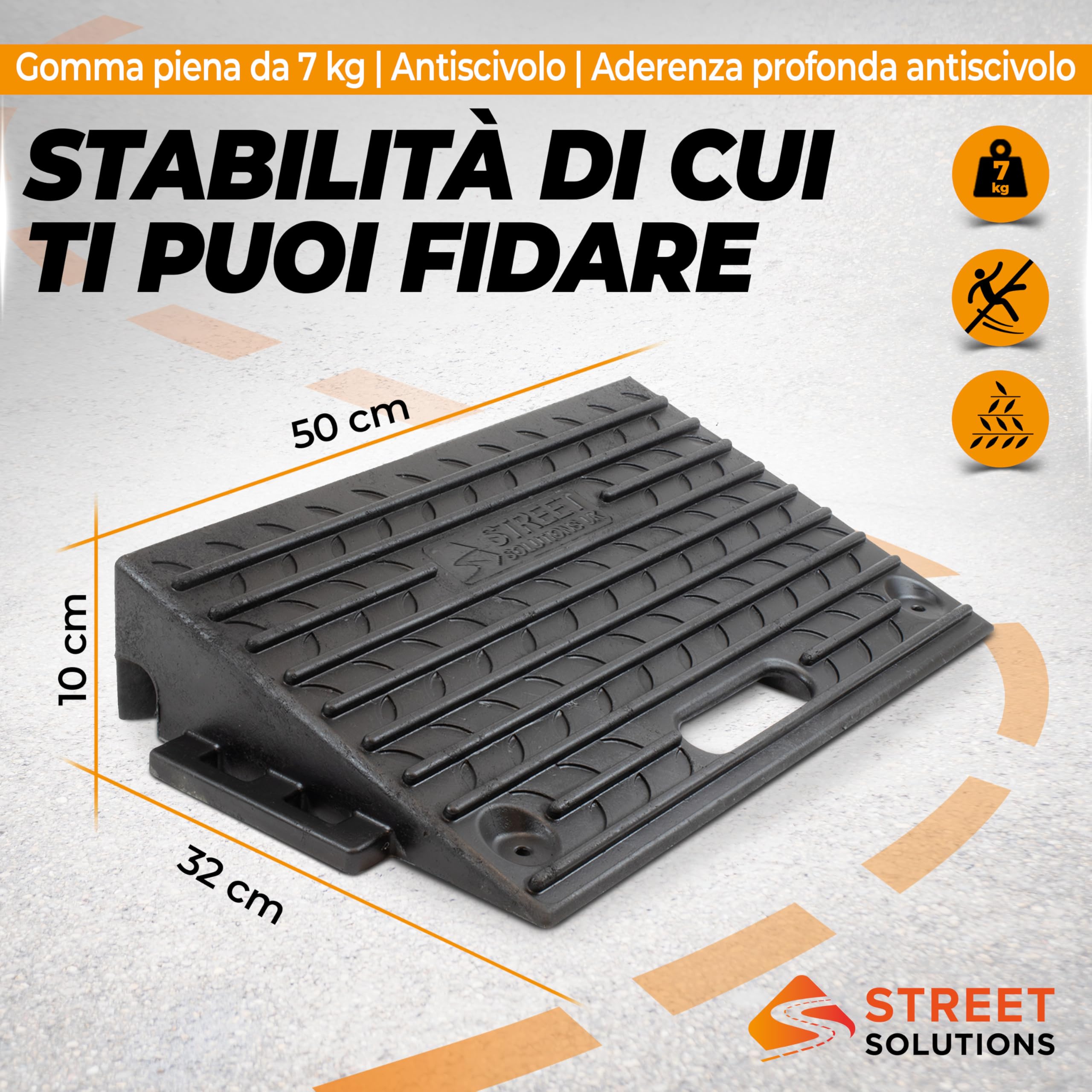 Street Solutions UK Set 2 Rampa per Disabili e Sedia - Rampa per Sedia a Rotelle 10 cm - Rampe per Disabili in Gomma Antiscivolo per Marciapiede, Garage, Moto e Soglia