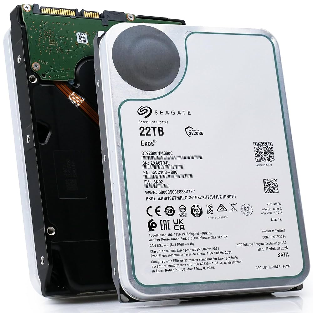 NAS向けHDD 22TB Seagate Exos X22 Amazon.com: Seagate Exos X22 22TB SATA 6Gb/s 7200RPM 3.5