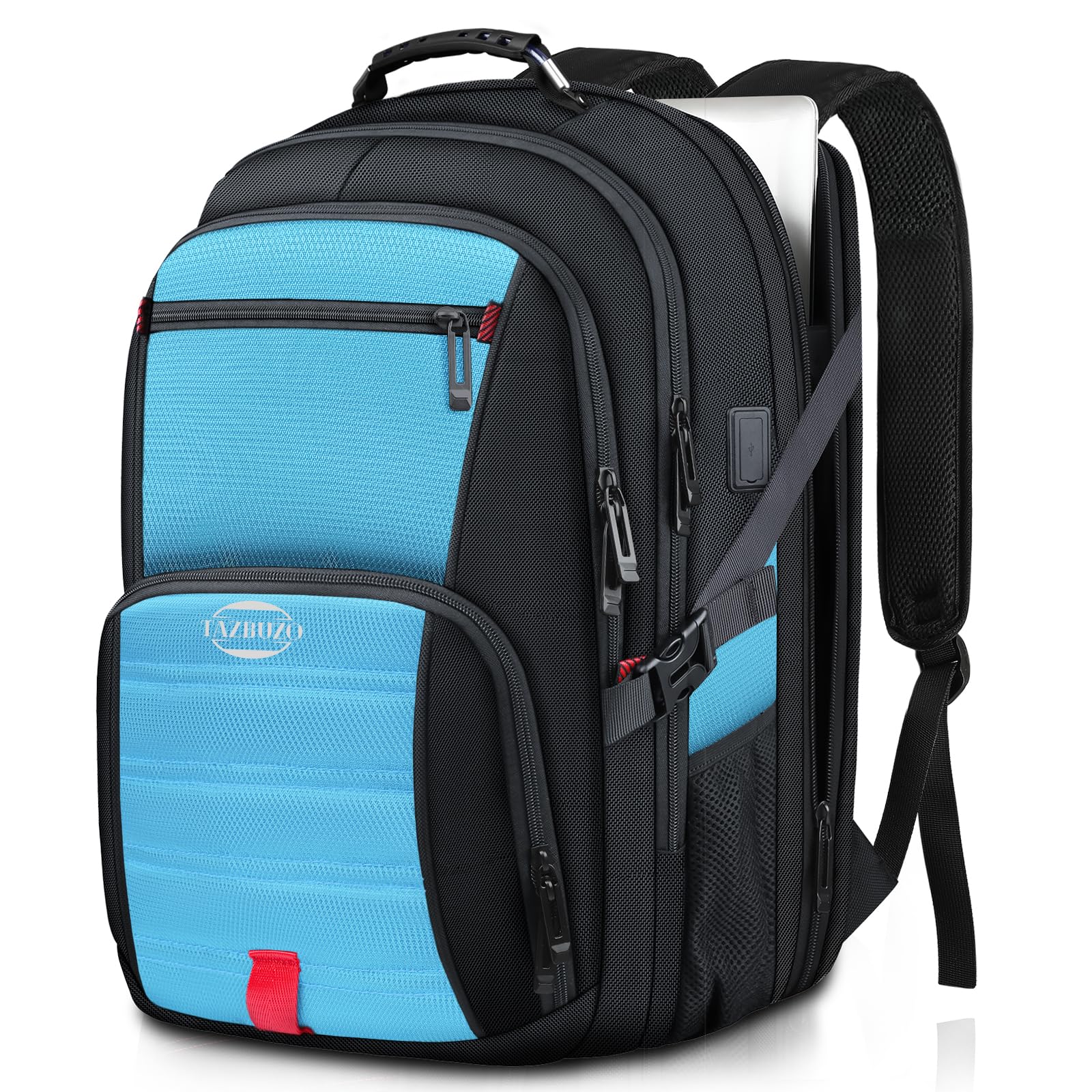 55l laptop backpack 18.4 Inch Extra Large Backpack 55L Travel Laptop Water Resistant Hiking Blue