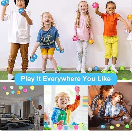 Miniatura 6 de 4 bolas de techo brillantes, bolas blandas que brillan en la oscuridad, juguetes que se adhieren al techo, bolas luminosas para aliviar el estrés,