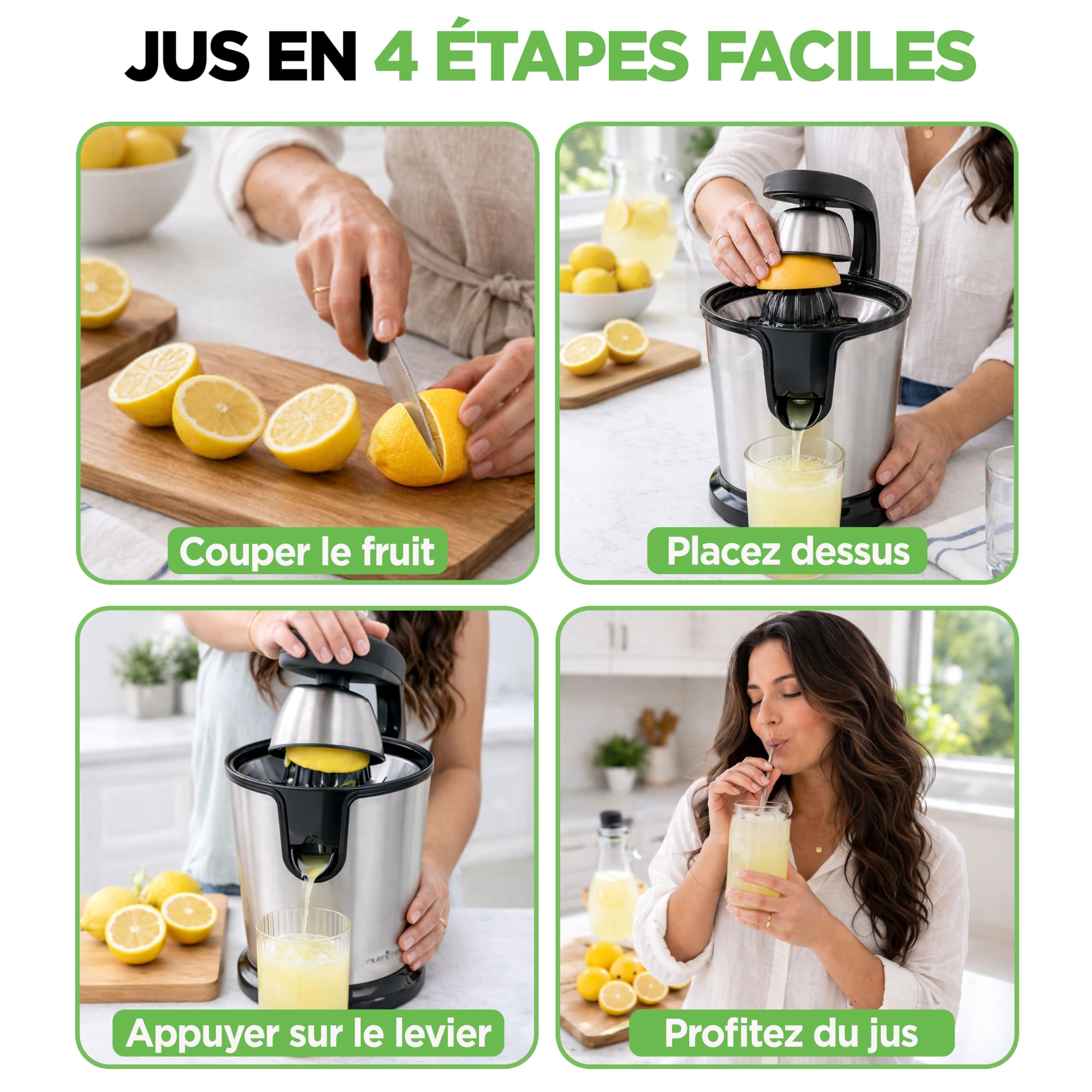 NutriChef Presse-Agrumes Électrique en Acier Inoxydable – Presse-Jus 160W, Presse-Agrumes & Machine à Jus – Facile à Nettoyer – Inclut Poignée & Cône pour Extraction Maximale de Jus