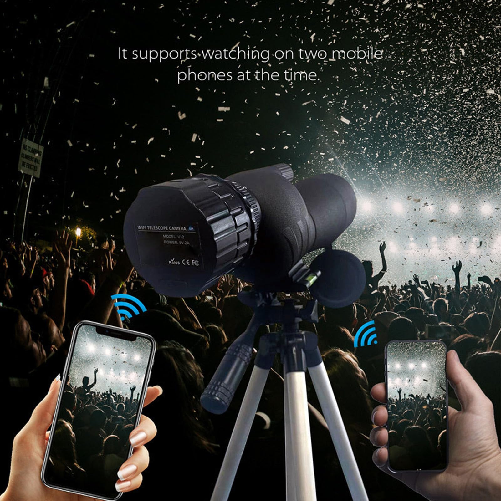 Elektroniczny Okular WiFi, Elektroniczna Kamera Okularowa 2K WiFi 4MP, Cyfrowa Kamera Teleskopowa do Astrofotografii Planetarne Obserwowanie Ptaków, Obsługa Zdalnego Podglądu