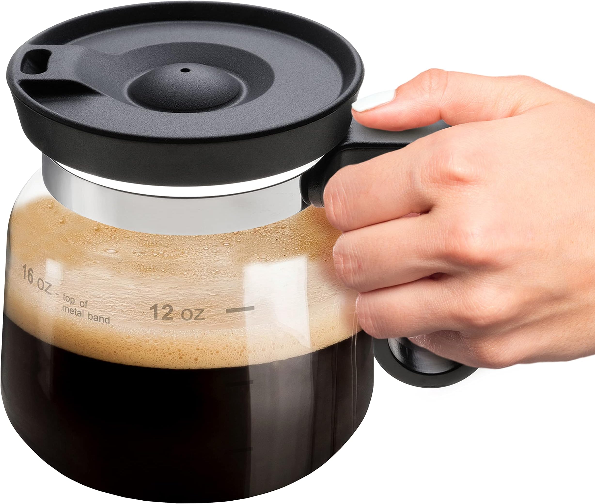 Ideas In Life Coffee Pot Shaped Coffee Mug – Classic Novelty Carafe Style 16 Oz Unique Glass Mug Office Gift