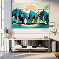 Vista 118 de Ambesonne Tapiz hawaiano, Costa Na Pali en la isla de Kauai en Hawái, día soleado, horizonte de montaña, colgante de pared para dormitorio, sala