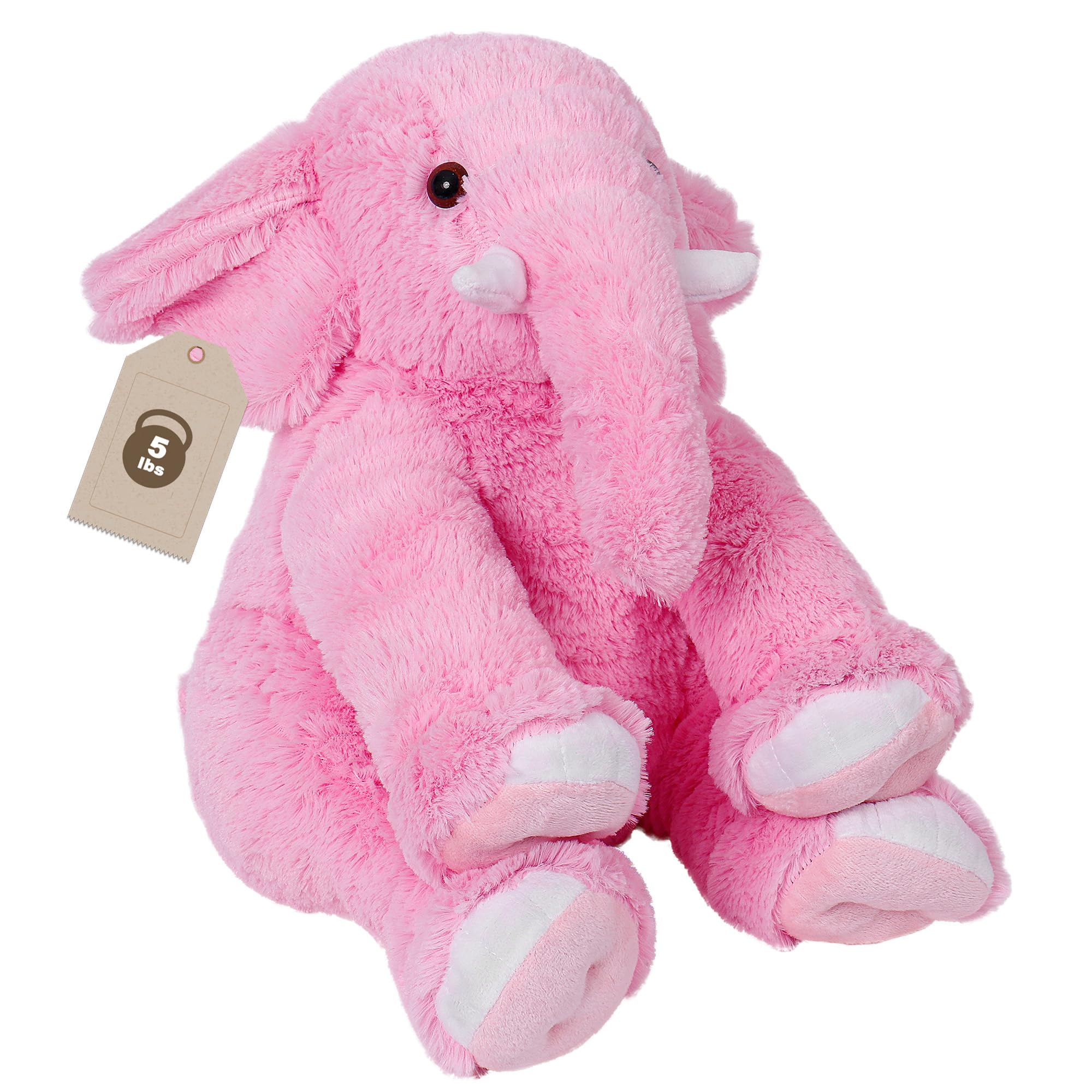 Photo 1 of OurHonor Elephant Weighted Stuffed Animals 5 lbs 16in, Weighted Plush Elephant Stuffed Animal Plushies Gifts for Kids and Adults(Pink)