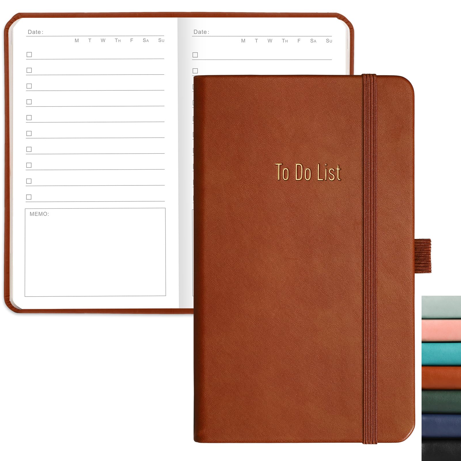 RETTACY To Do List Notebook, Pocket To Do List Planner NotePad with 192 Pages, Pen Holder, Back Pocket