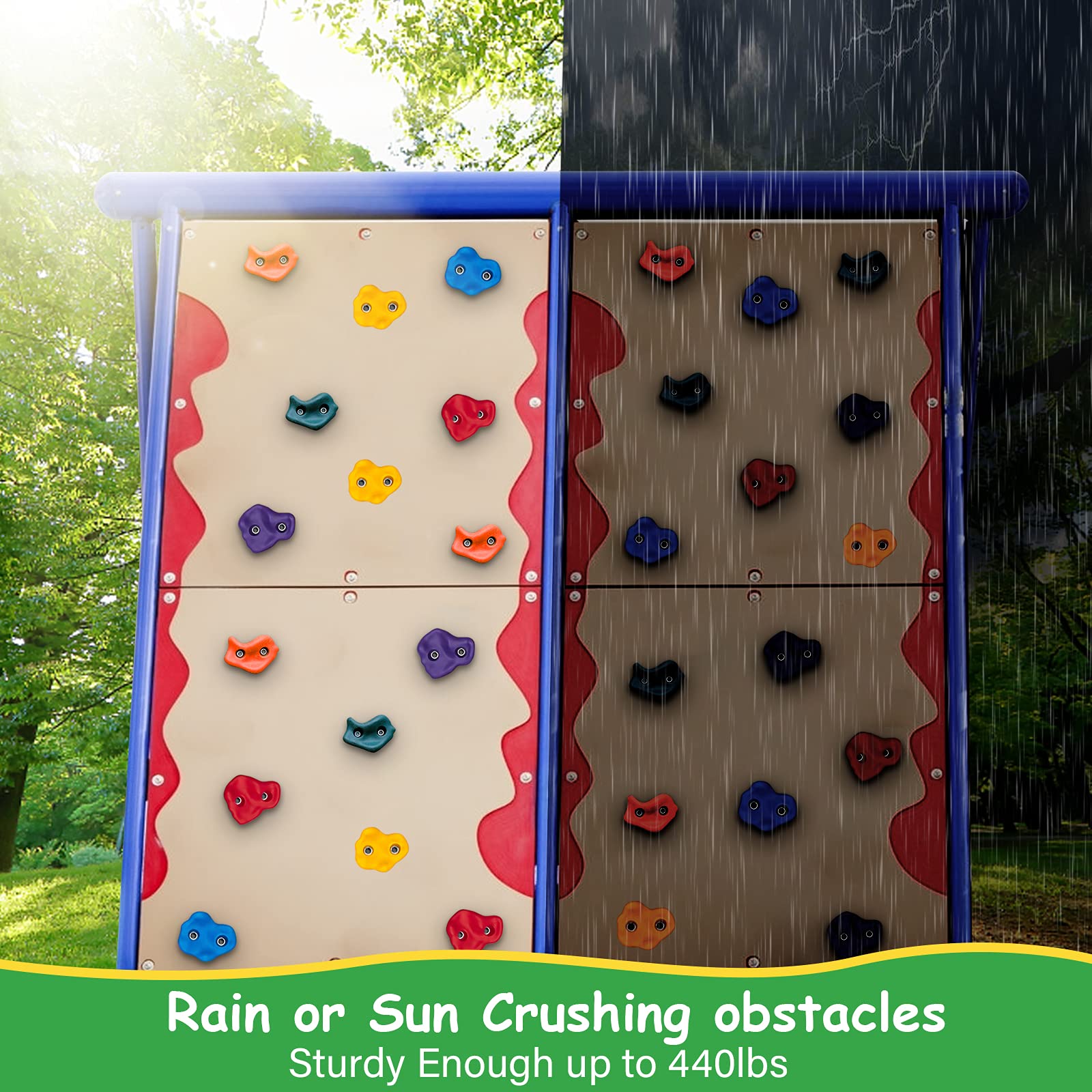 Trymaker Soportes de escalada, pared de escalada en roca para niños, juego de 20 empuñaduras de escalada para niños y adultos al aire libre