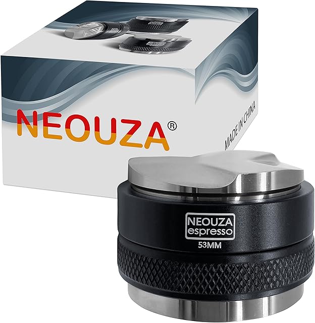 NEOUZA Dystrybutor kawy 53mm i tamper 2 w 1, podwójny poziomator do kawy pasuje do filtra portafiltera Breville, regulowana głębokość - profesjonalne tłoki do espresso