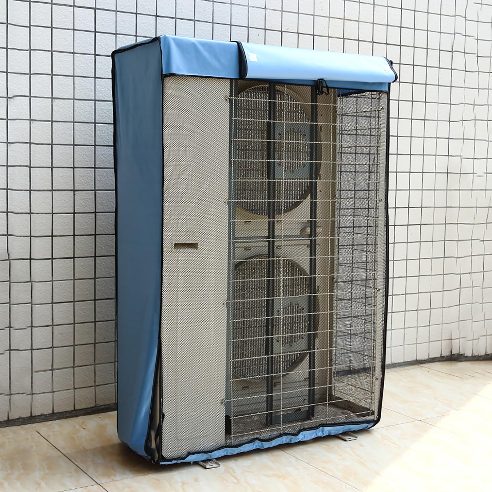 Funda de aire acondicionado para exteriores, protector grueso de doble capa para ventanas y sistemas divididos, malla ventilada para todo tipo de clima, se adapta a 98 cm x 145 cm x 42 cm