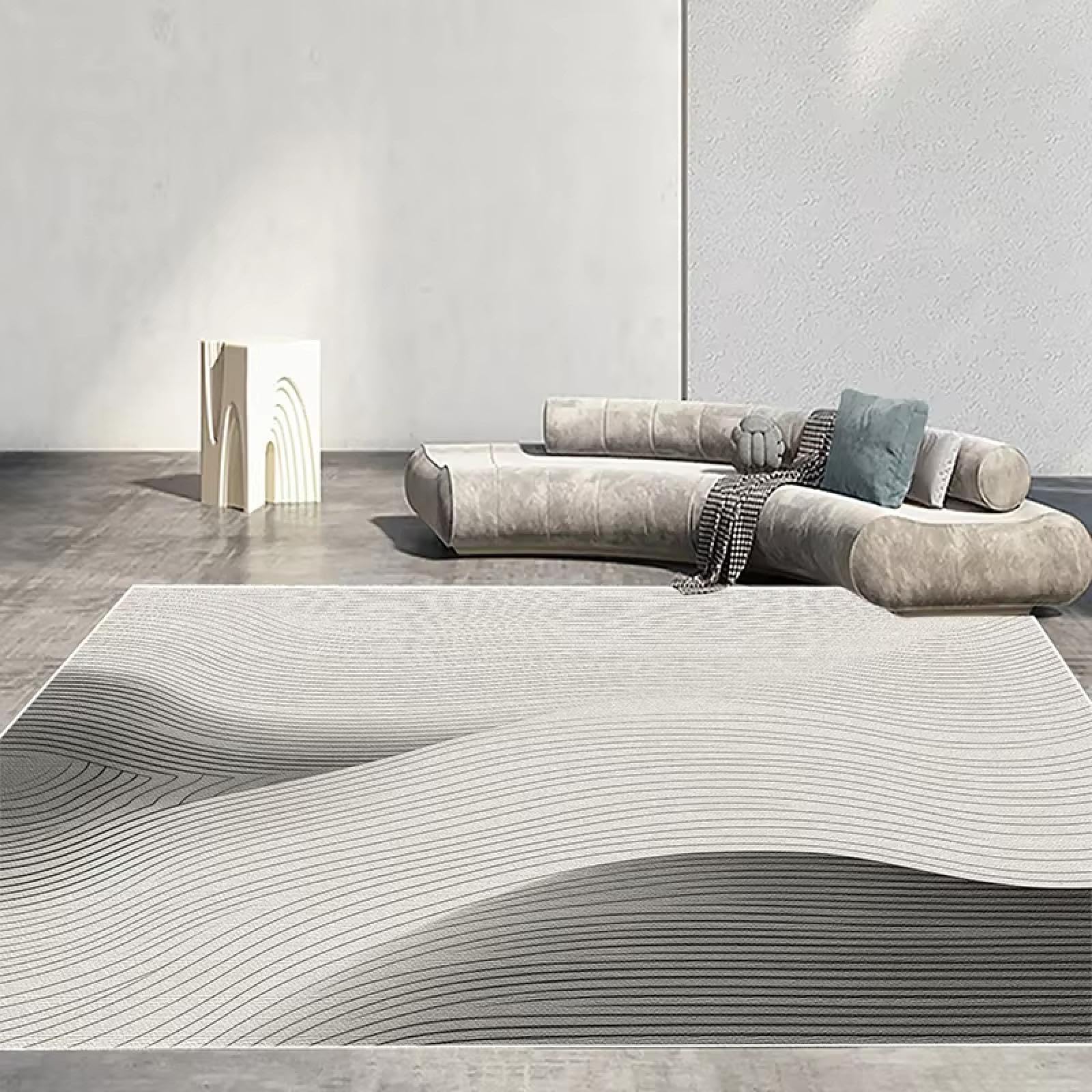 Tapis de salon moderne abstrait lavable et confortable