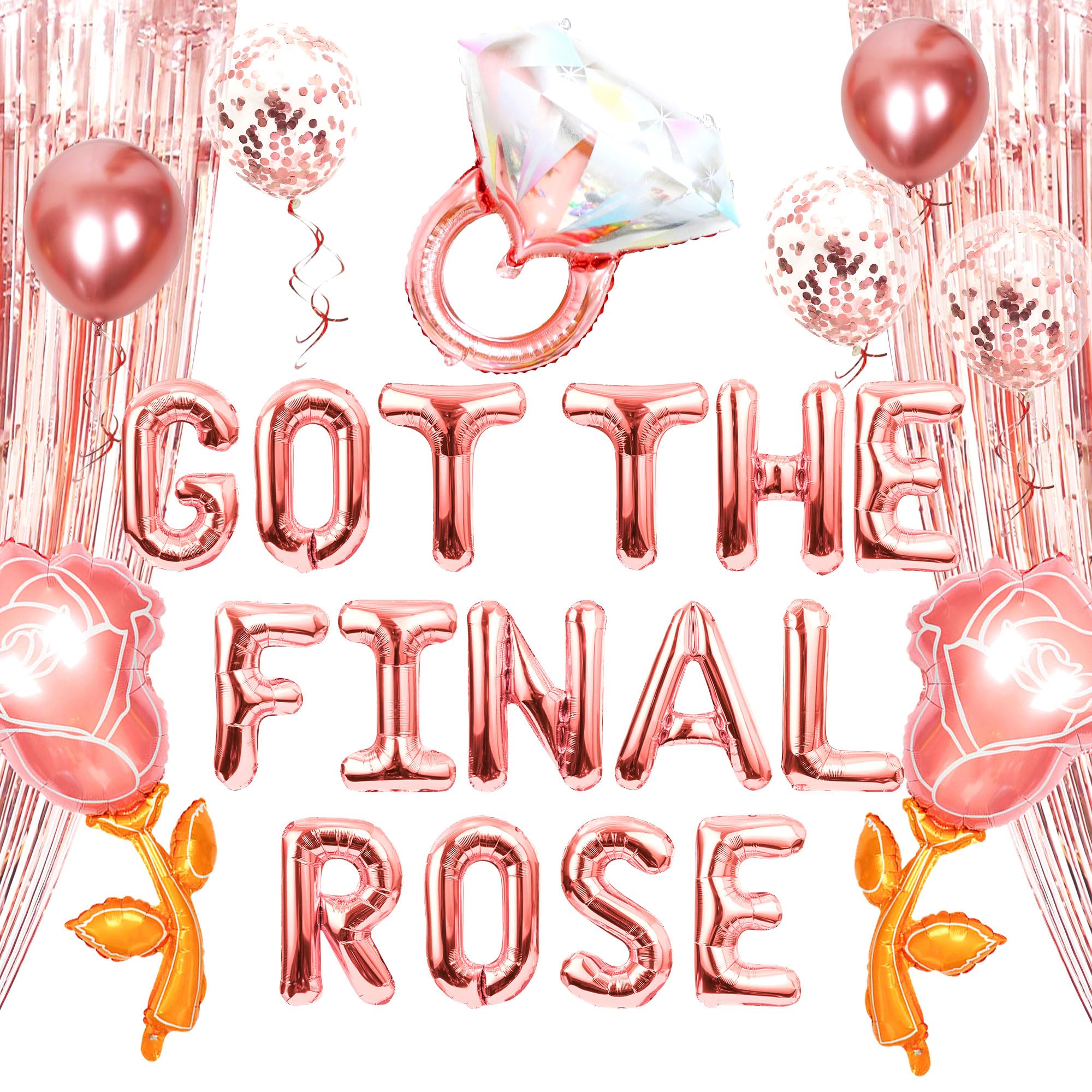 LaVenty Luxury The Bachelor Final Rose Banner Balloons The Final Rose Bachelorette Decorations for Bachelorette Bridal Shower Engagement Wedding