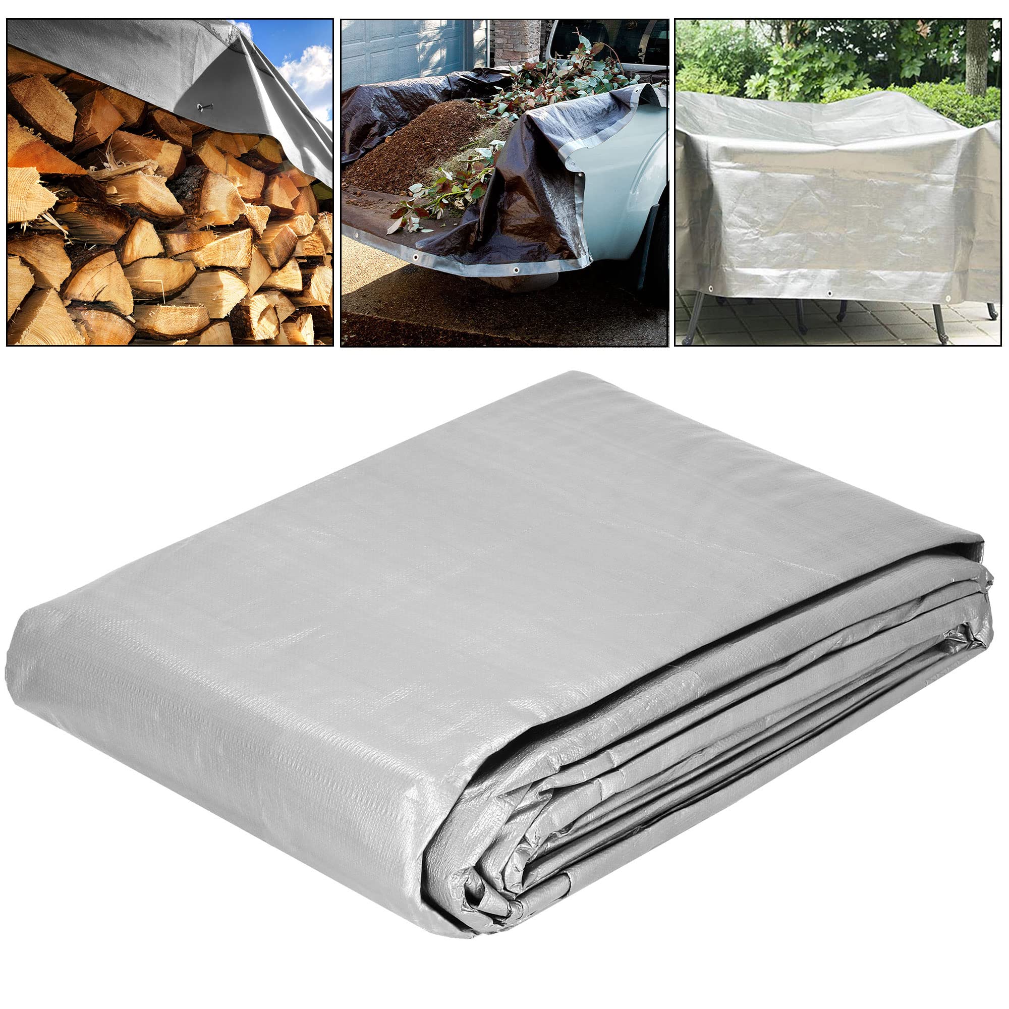 SPRINGOS Telone per campeggio, 6 x 8 m, con occhielli rinforzati in PE 210 g/m², impermeabile, da campeggio,