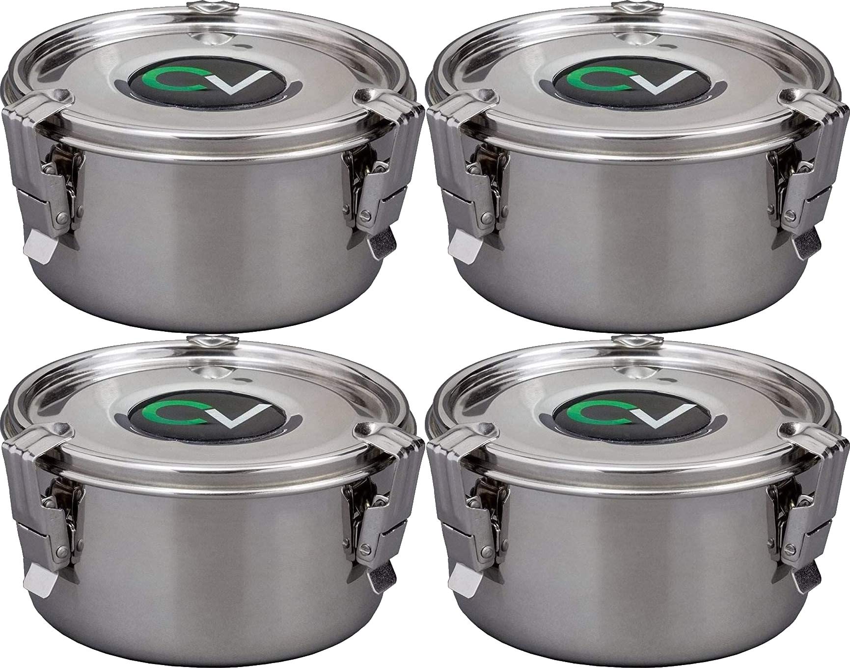 CVAULTLarge Steel Humidity Curing Humidor Storage Container (4 Pack)