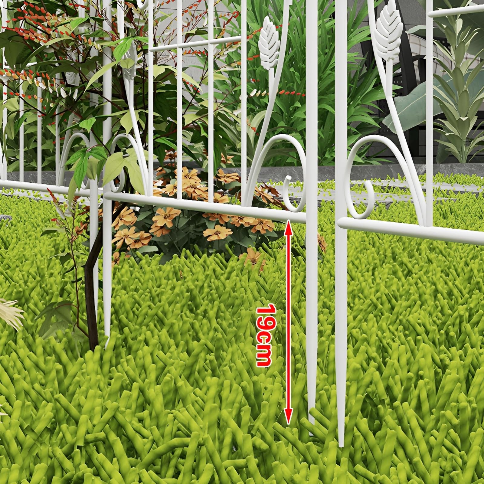 Treillis de jardin en fer forgé pour plantes grimpantes d'intérieur/extérieur - Résistant aux intempéries - Clôture de concombre en métal blanc (1 pièce, 50 x 210 cm)