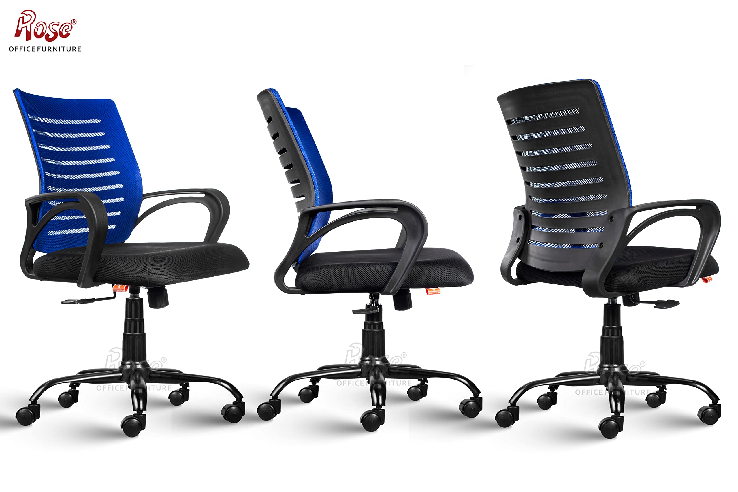 ROSE® Elite | 3 Years Brand Warranty | Ergonomic Office Chair, Study, WFH, Revolving, Rolling, Desk, Task, Laptop, Student Chair (Blue, Elite Classic MB) 3