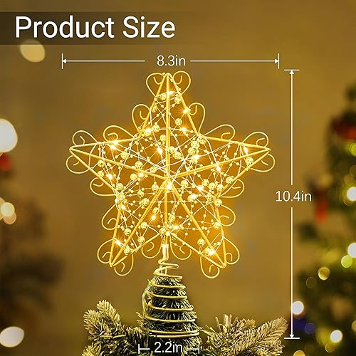 Miniatura 10 de BrizLabs Luces decorativas para árbol de Navidad, 9 pulgadas, enchufables, con certificación UL, 10 luces blancas cálidas para decoración de árbol