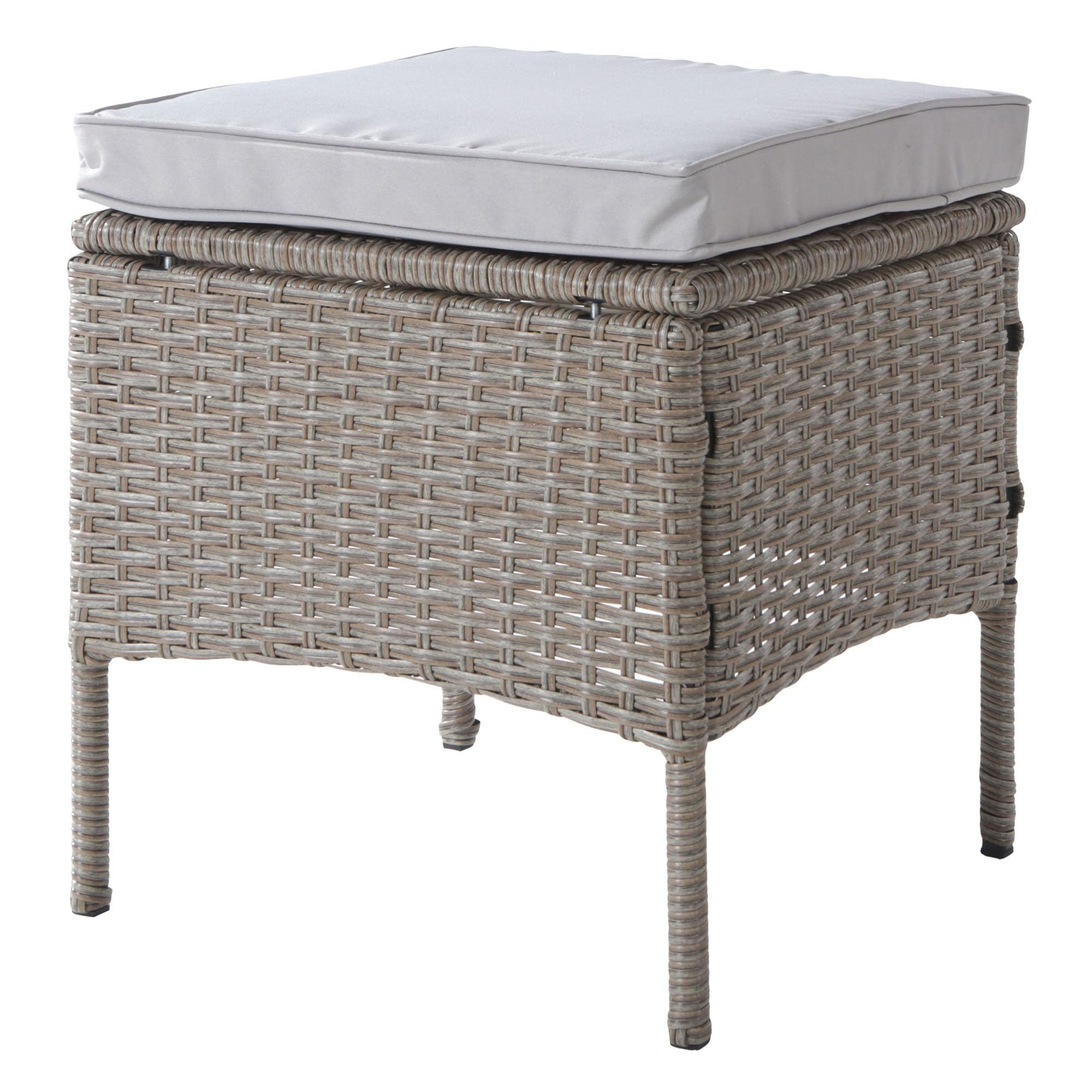 Salon de Jardin Exterieur 7 Personnes en Poly Rotin avec Table Coussin en Verre Trempé, Canapé d'angle Modulable, Housse Démontable, Ensemble Mobilier de Terrasse