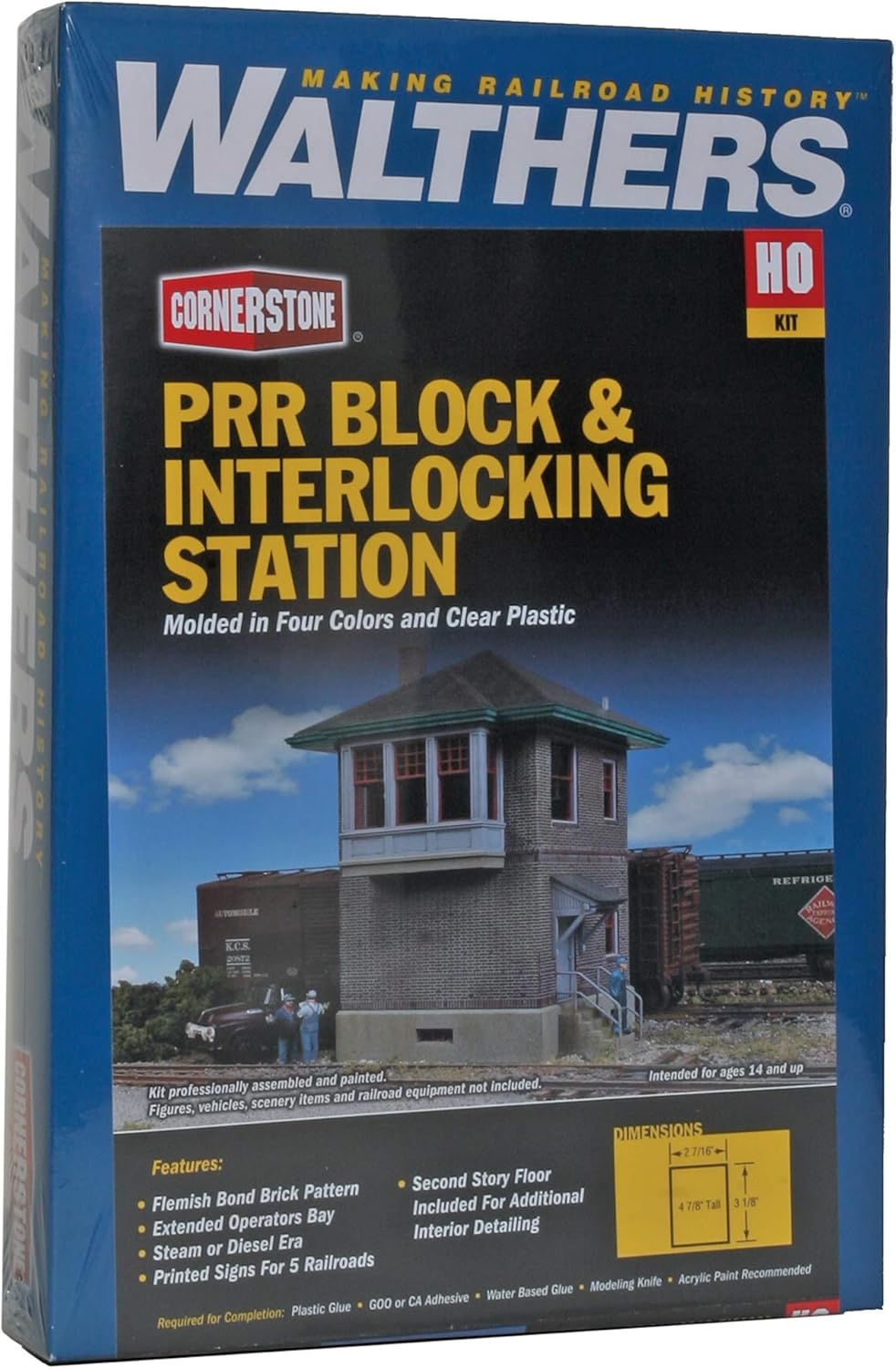 Walthers Cornerstone Pennsylvania Railroad Block & Interlocking Station 933-2982 HO Scale Model Railroad - Structure Kit