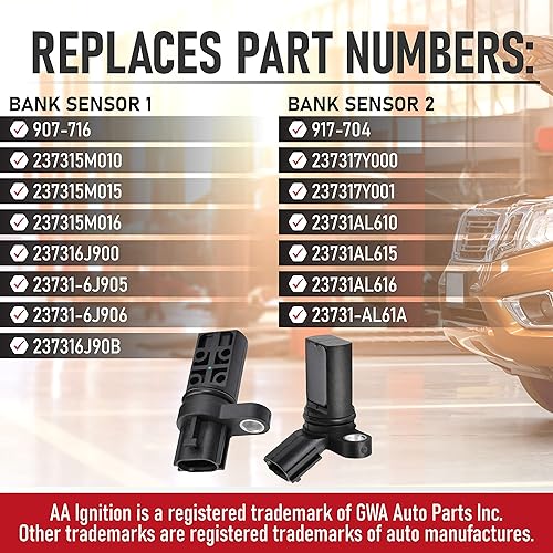 Miniatura 3 de Juego de 2 sensores de posición del árbol de levas - Compatible con Nissan e Infiniti 3.5L, 4.0L V6 Altima, Maxima, 350Z, Pathfinder, FX35, G35,