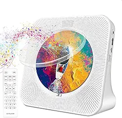 Elyblo CD Player Portatil, Rádio FM, 110-220V Toca Cd Portatil, Leitor de CD com Alto-Falantes Duplos Integrados, Radio CD Player de HiFi, Suporte CD, Bluetooth, Unidade USB, AUX, Temporizador, Loop