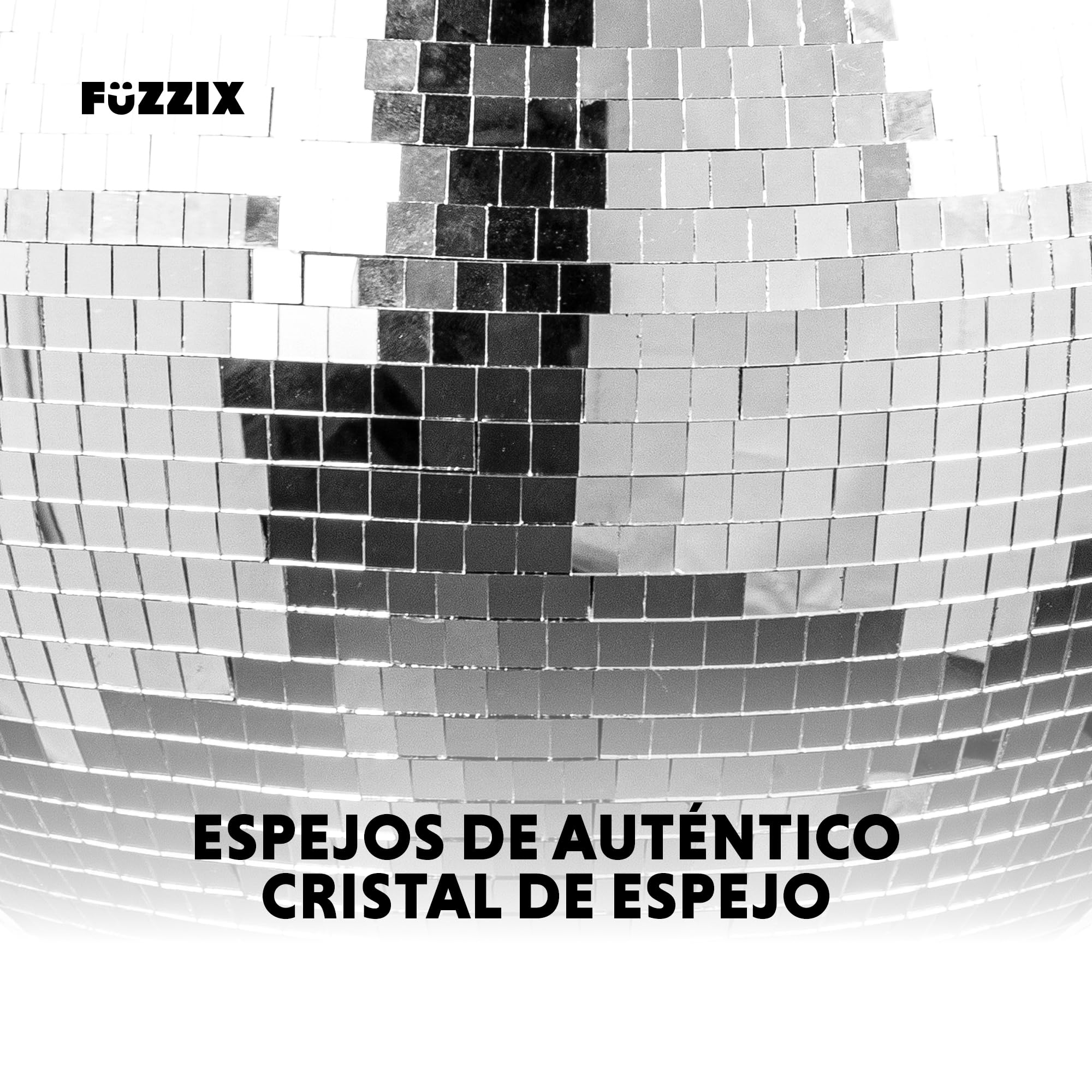 Fuzzix MB40 Bola de discoteca de espejos de 40 cm - mirror ball disco clásica para efectos de iluminación de DJ, idea para eventos, discoteca y fiestas
