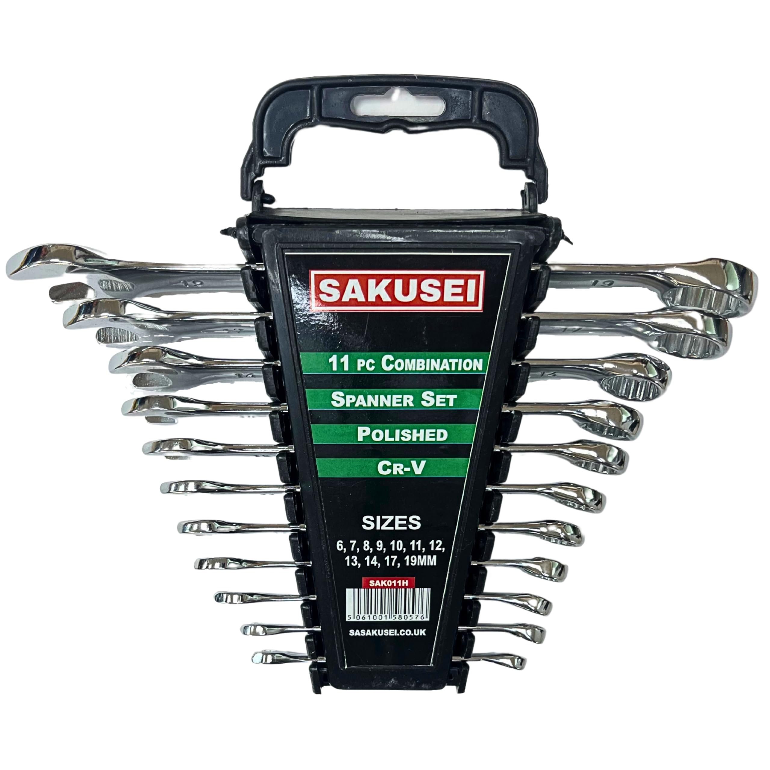 SAKUSEI 11pc Combination Spanner Set Polished CRV Steel Wrench Set 6-19mm