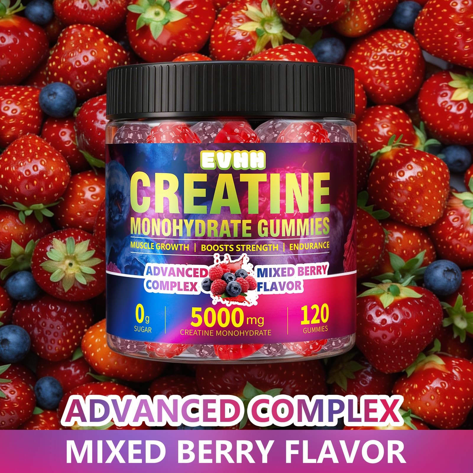 Creatine Monohydrate Gummies 5000mg, Mixed Berry, 120 Count — Amazon image 7
