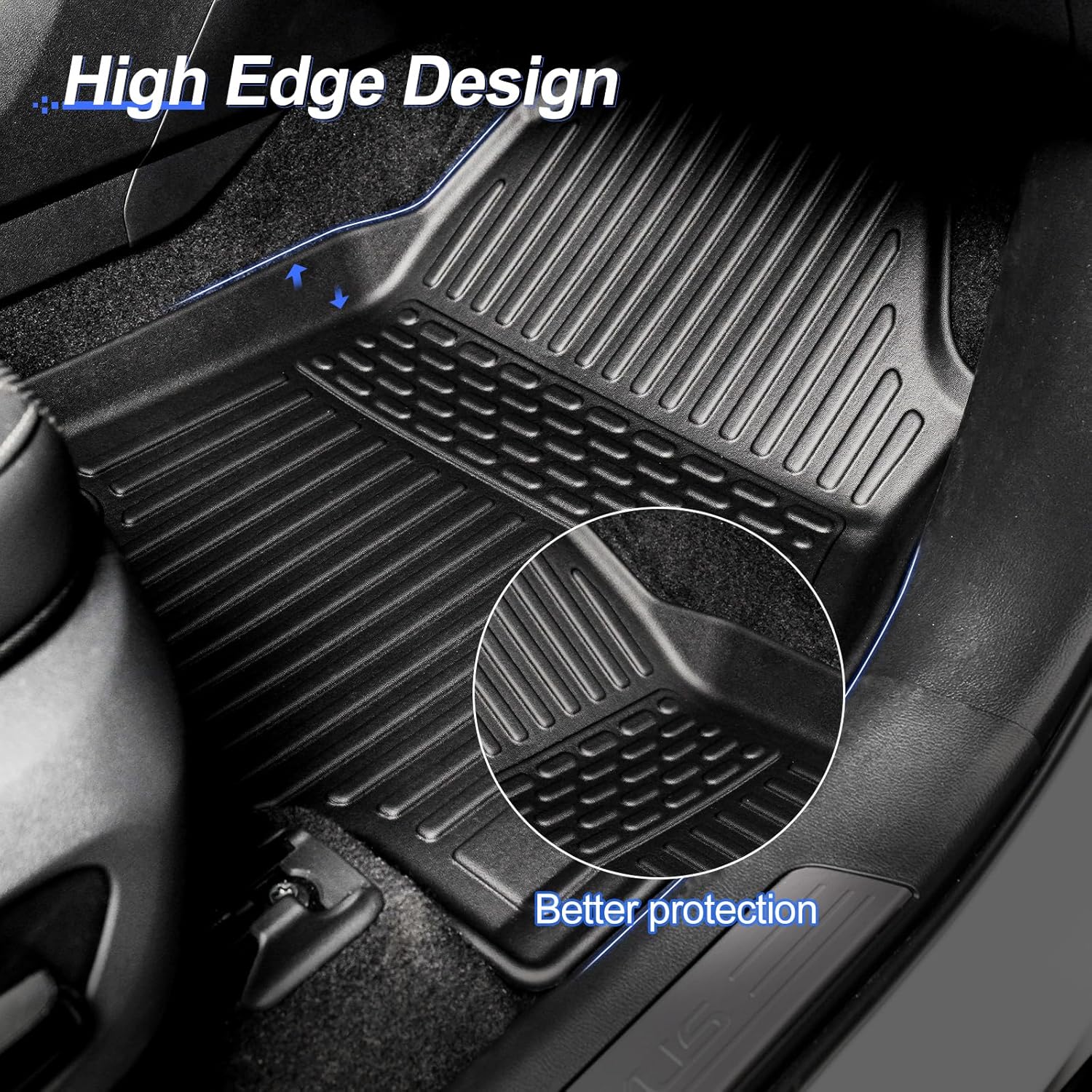 Floor Mats for 2024 2025 2026 Lexus TX, Cargo Mat with Backrest Mat All Weather TPE Waterproof Door Sill Protector for Lexus TX350 TX500h TX550h+ Accessories