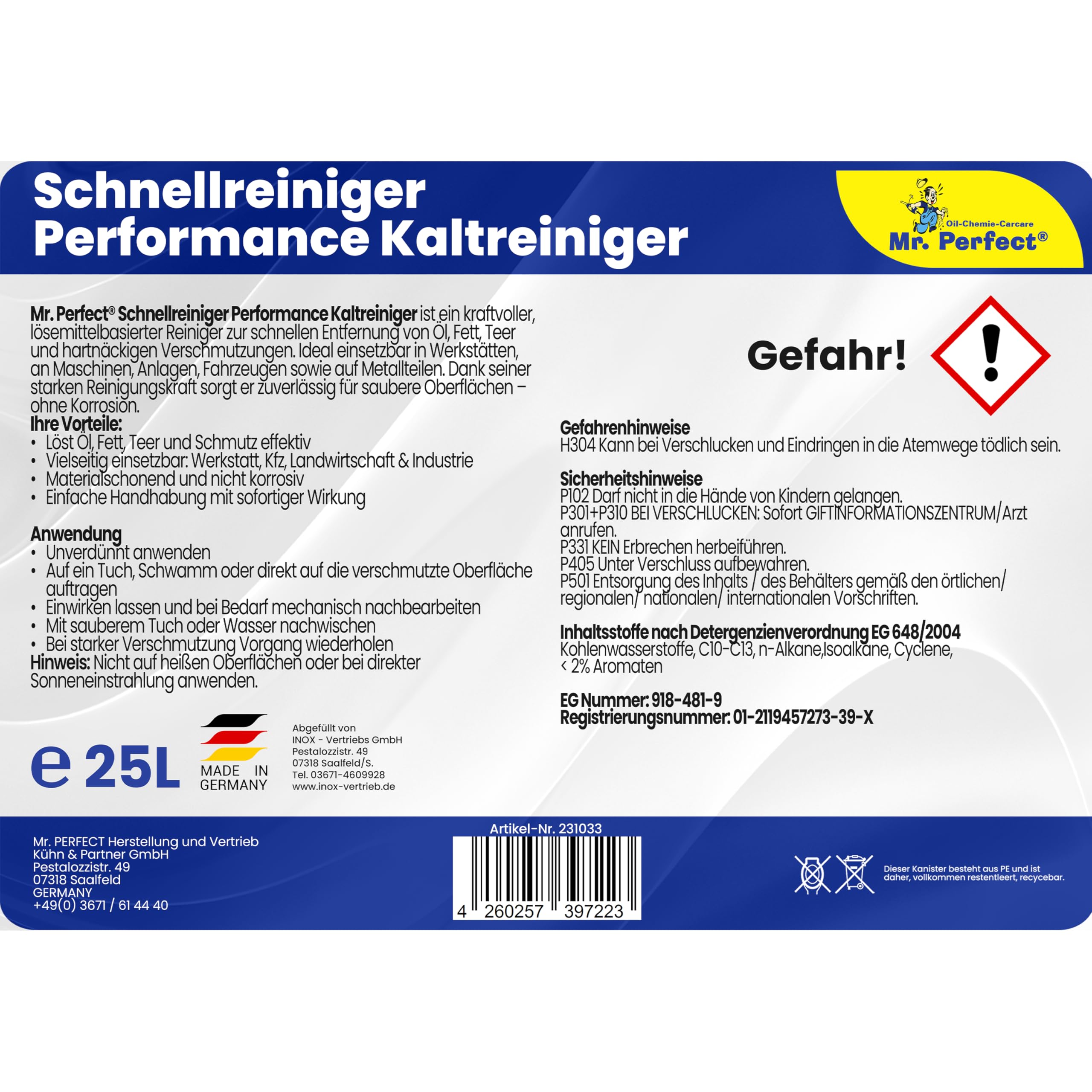 Mr. Perfect Felgenreiniger für Alufelgen & Stahlfelgen 25L | Saurer Felgen Reiniger entfernt hartnäckige Verschmutzungen, Bremsstaub & Flugrost | Felgenpflege für Auto & Motorrad | Made in Germany